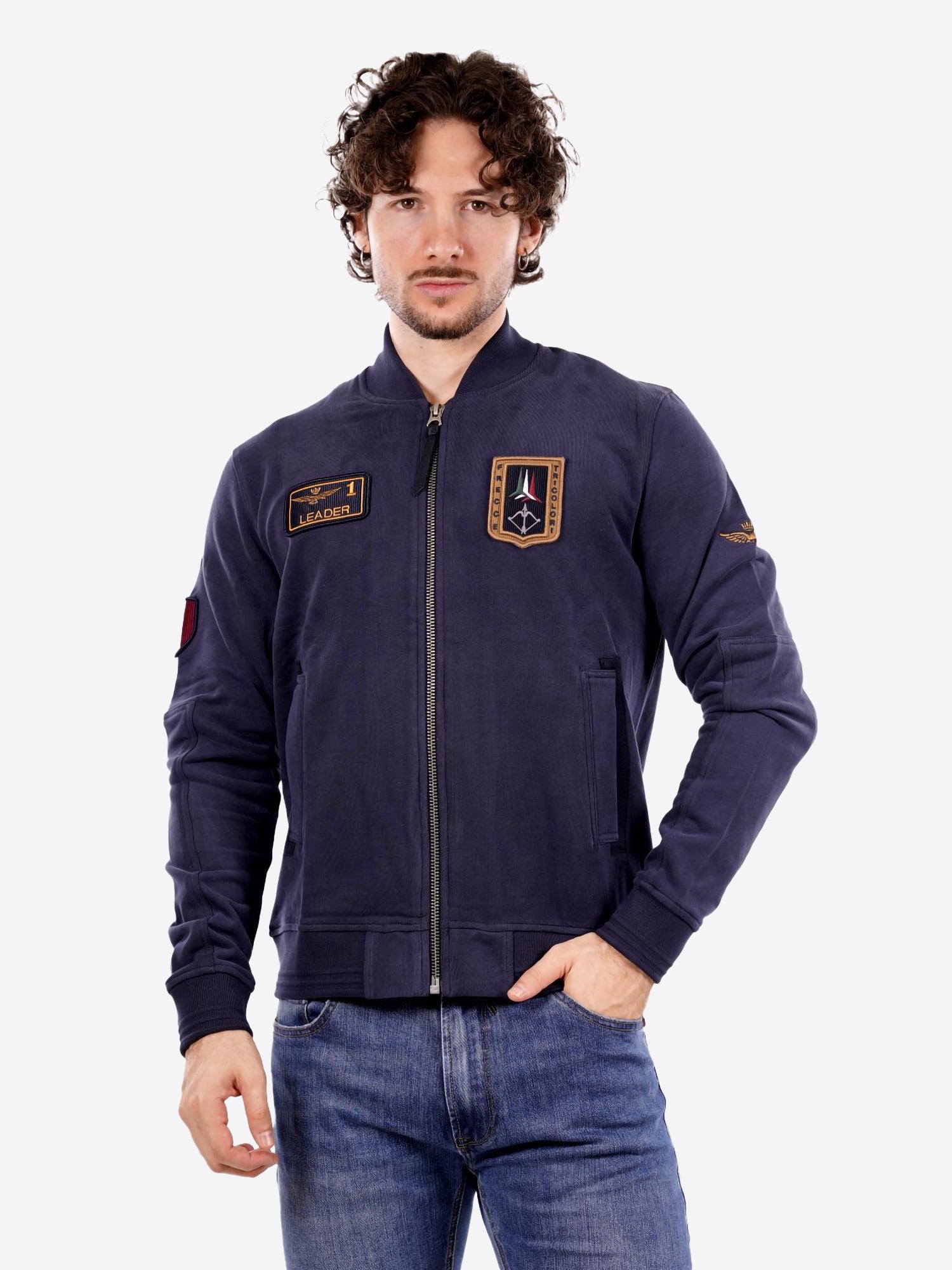 Felpa Full Zip AERONAUTICA MILITARE da Uomo - blu FE207108184 BLU
