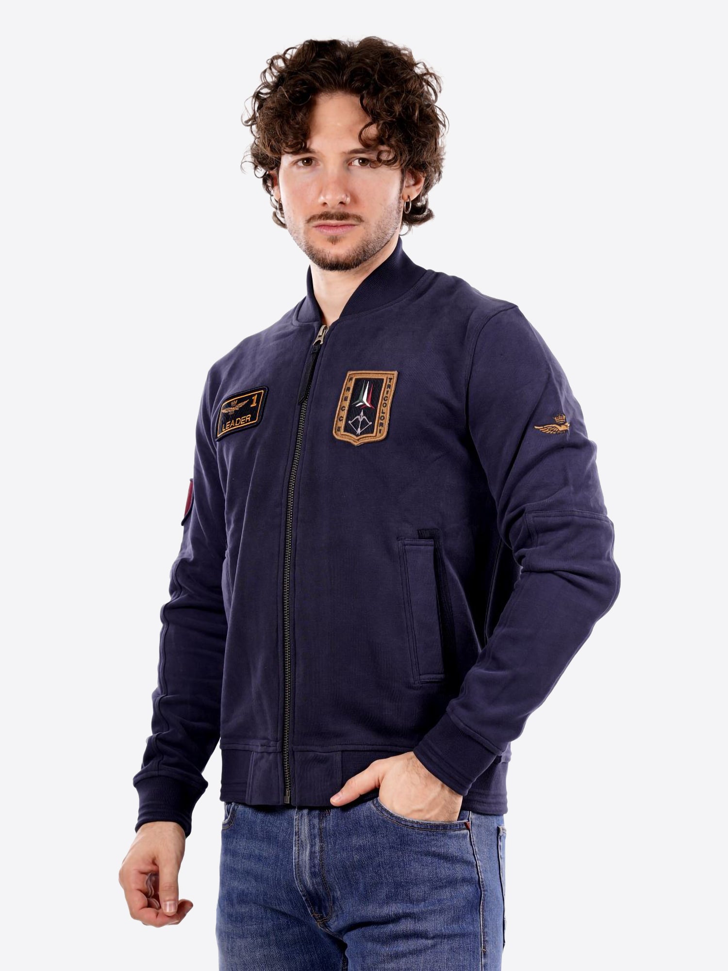 Felpa Full Zip AERONAUTICA MILITARE da Uomo - blu FE207108184 BLU