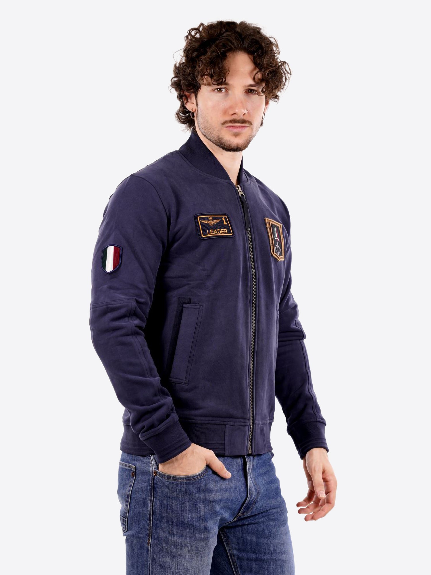 Felpa Full Zip AERONAUTICA MILITARE da Uomo - blu FE207108184 BLU