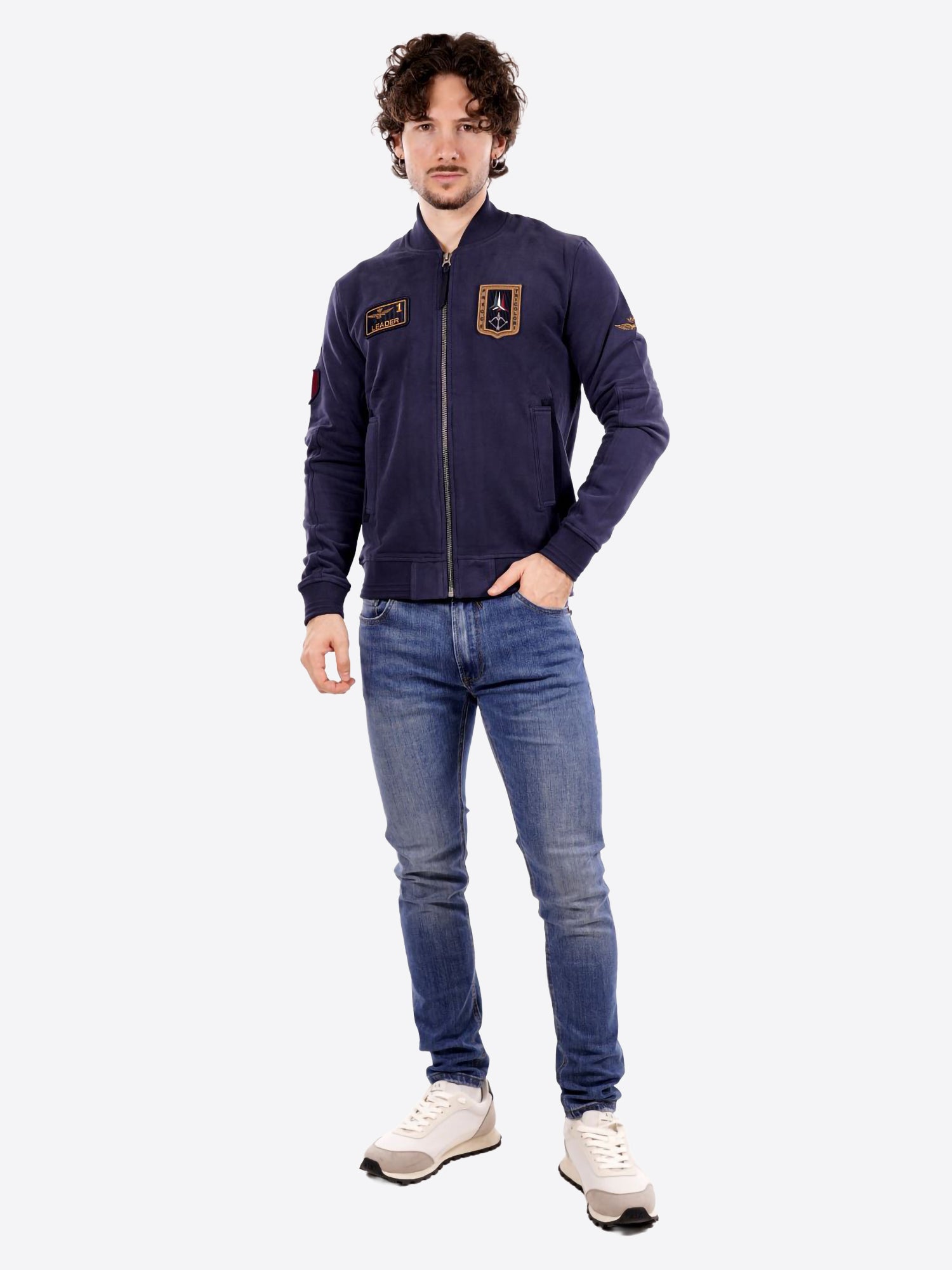 Felpa Full Zip AERONAUTICA MILITARE da Uomo - blu FE207108184 BLU