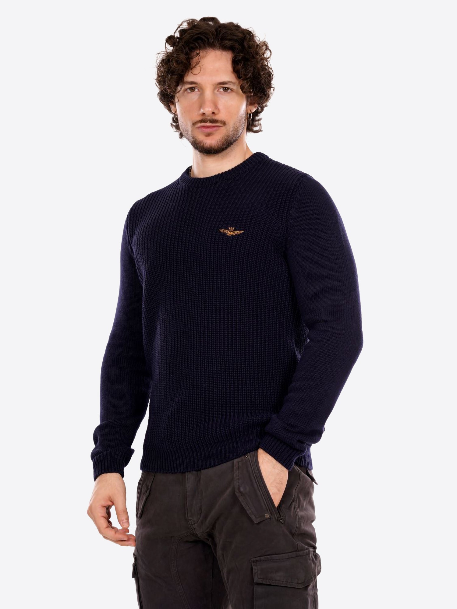 Maglione girocollo AERONAUTICA MILITARE da Uomo - blu MA157140908380 BLU