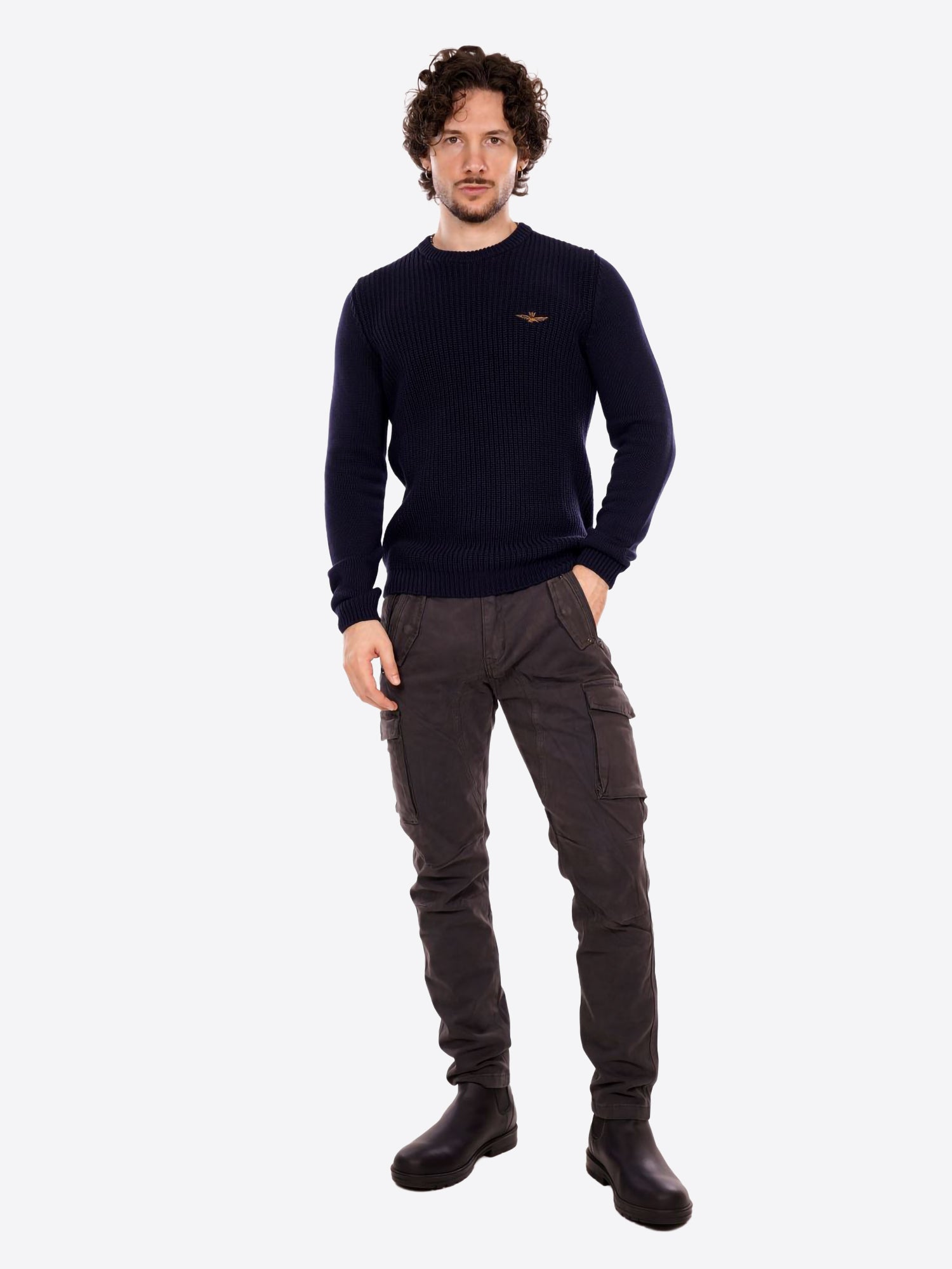 Maglione girocollo AERONAUTICA MILITARE da Uomo - blu MA157140908380 BLU
