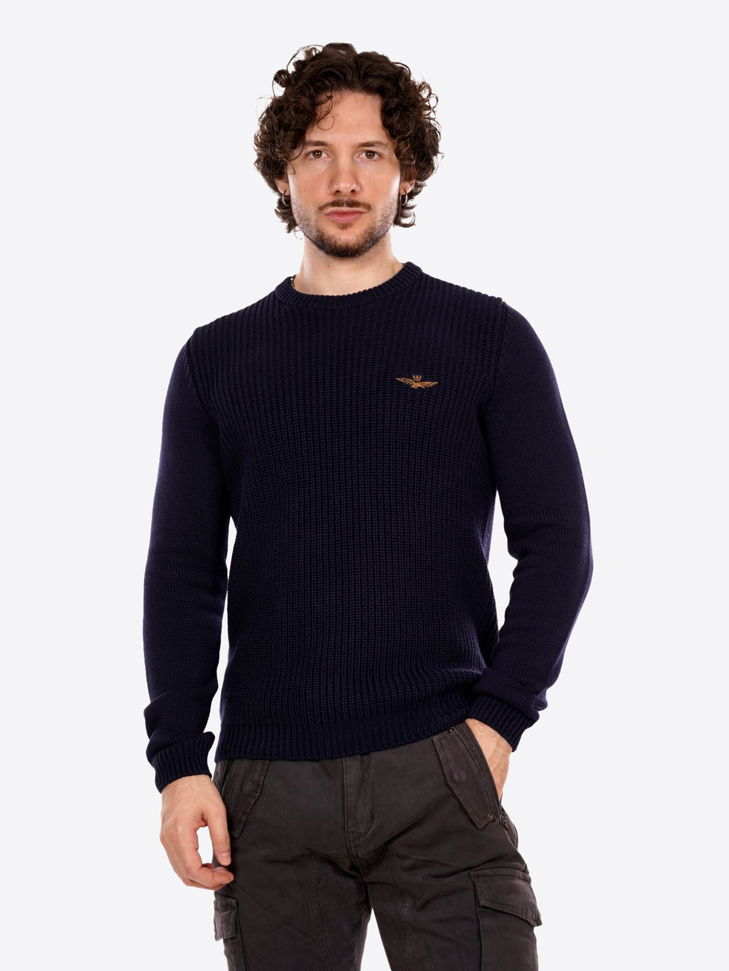 Maglione girocollo AERONAUTICA MILITARE da Uomo - blu MA157140908380 BLU