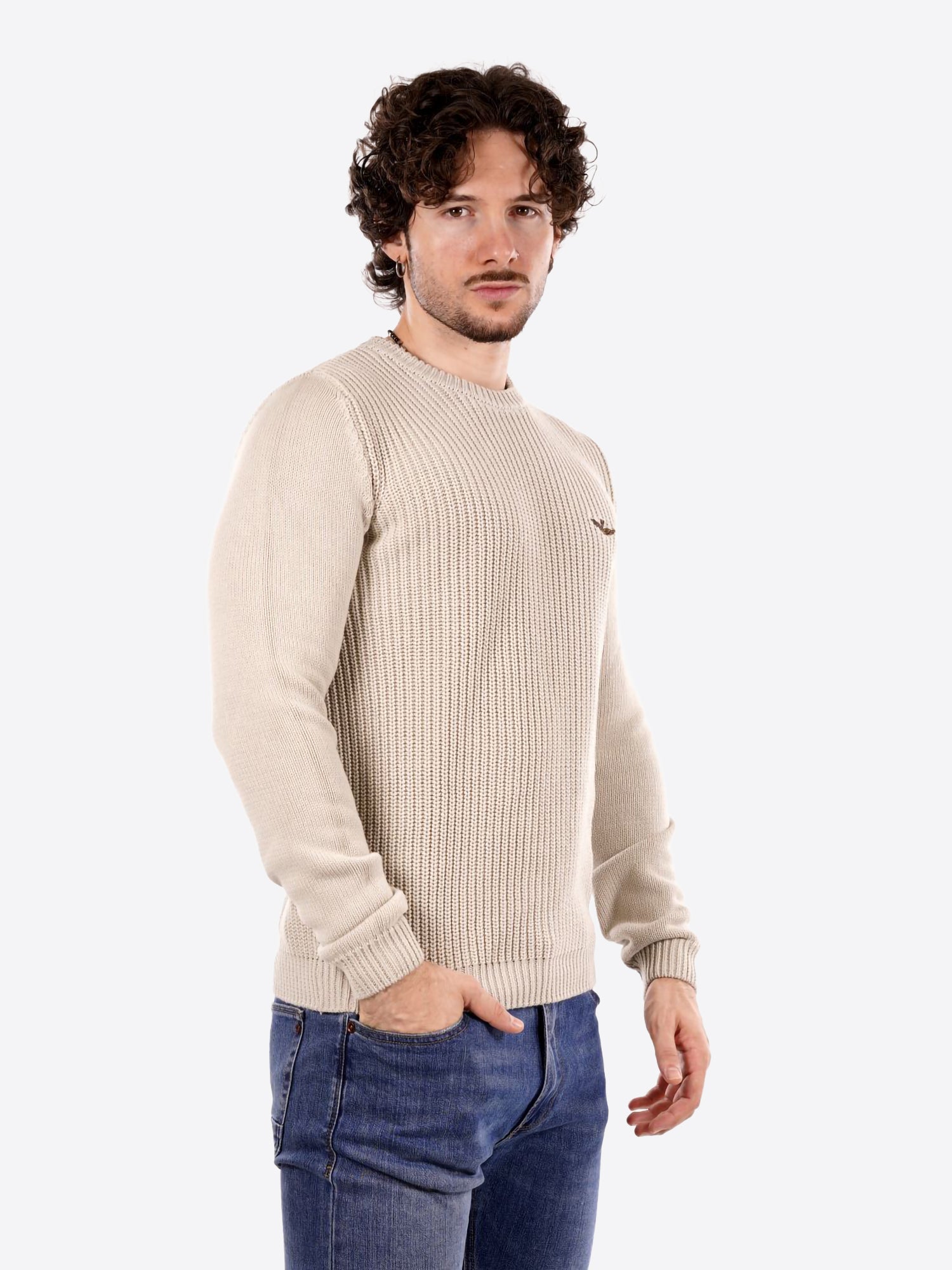 Maglione girocollo AERONAUTICA MILITARE da Uomo - bianco MA157140973104 OFFWHITE