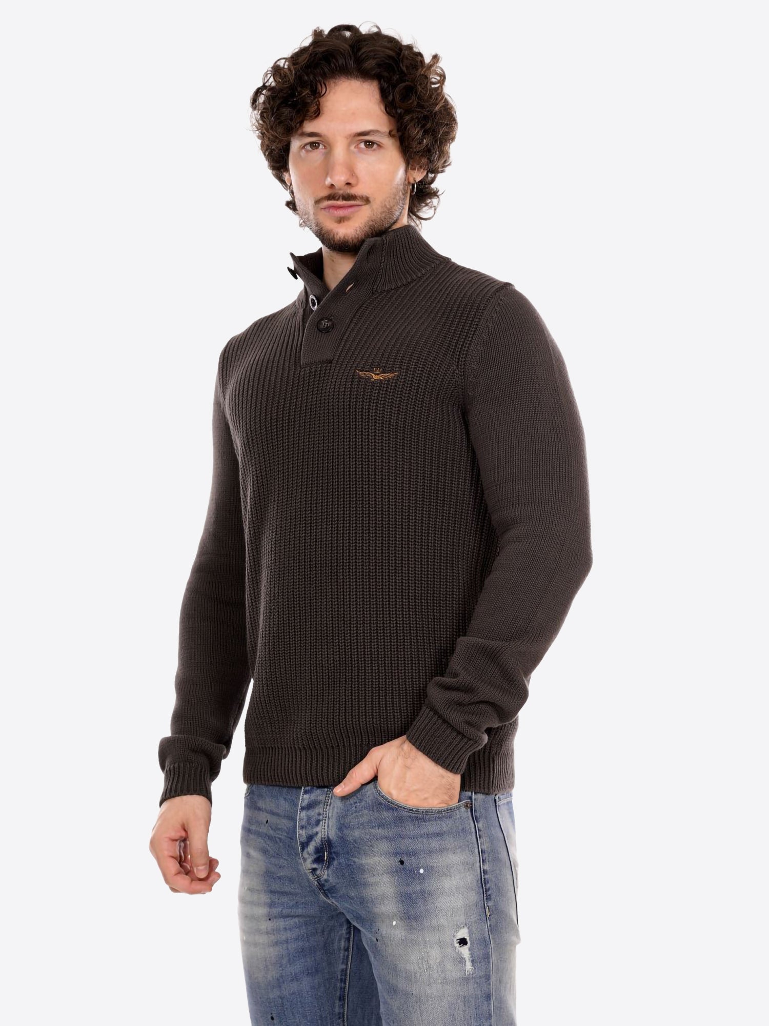 Maglione AERONAUTICA MILITARE da Uomo - marrone MA157234300 FANGO