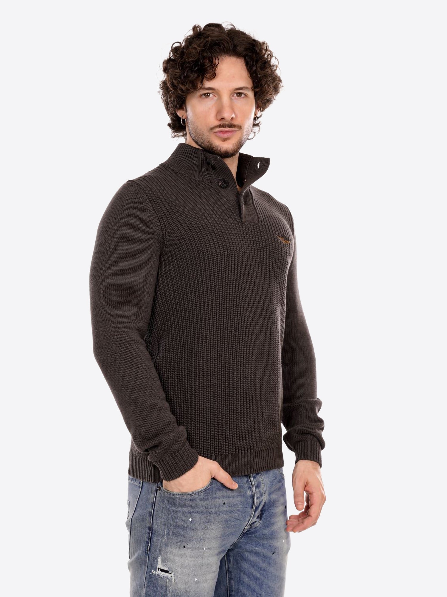 Maglione AERONAUTICA MILITARE da Uomo - marrone MA157234300 FANGO