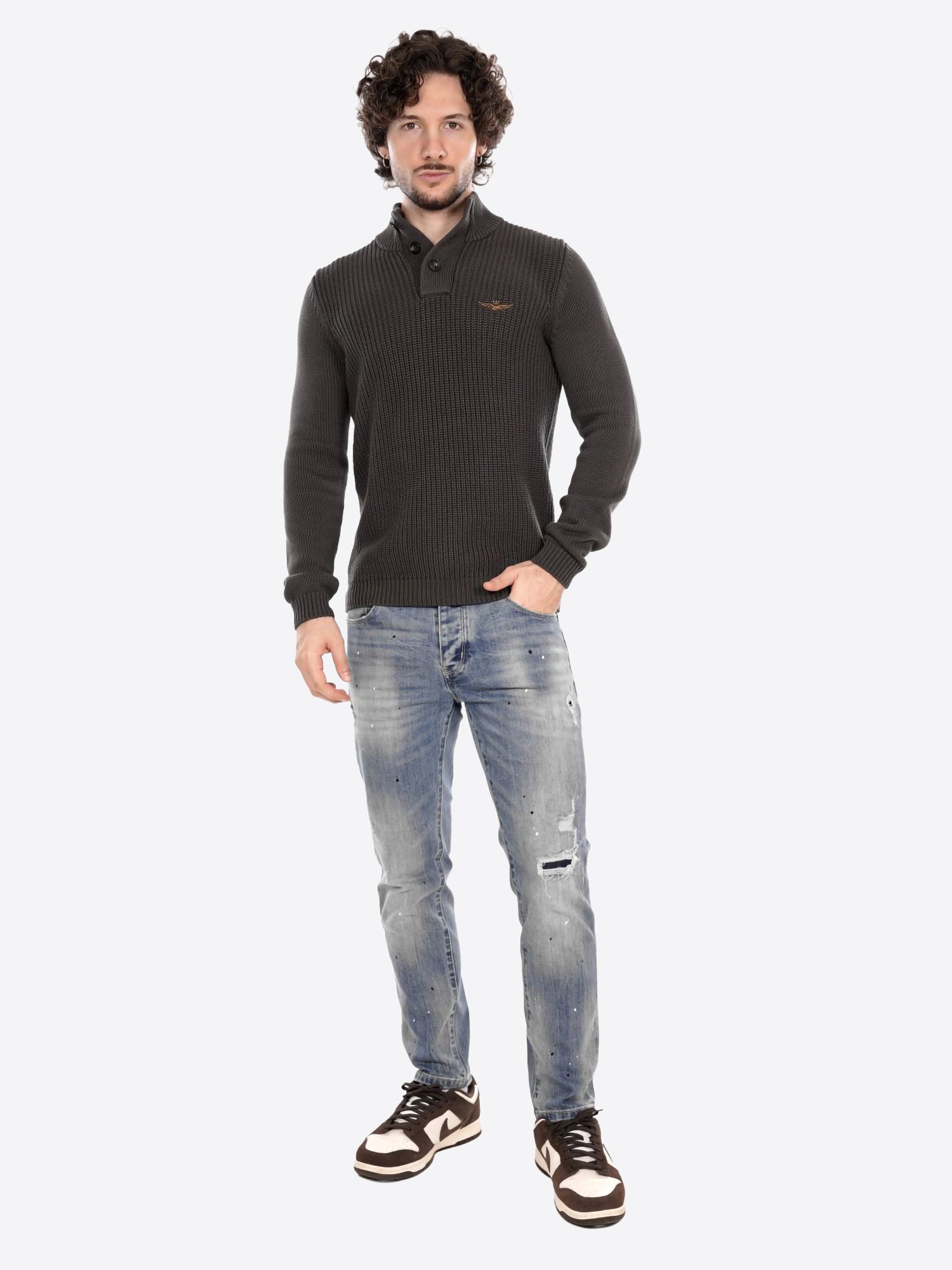 Maglione AERONAUTICA MILITARE da Uomo - marrone MA157234300 FANGO