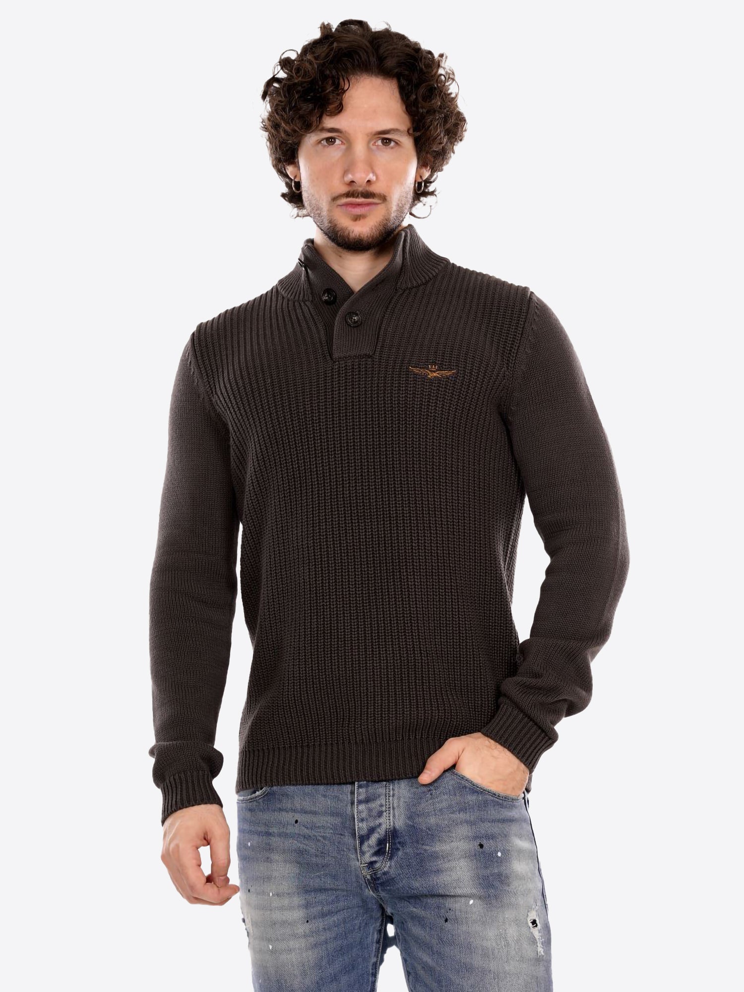 Maglione AERONAUTICA MILITARE da Uomo - marrone MA157234300 FANGO
