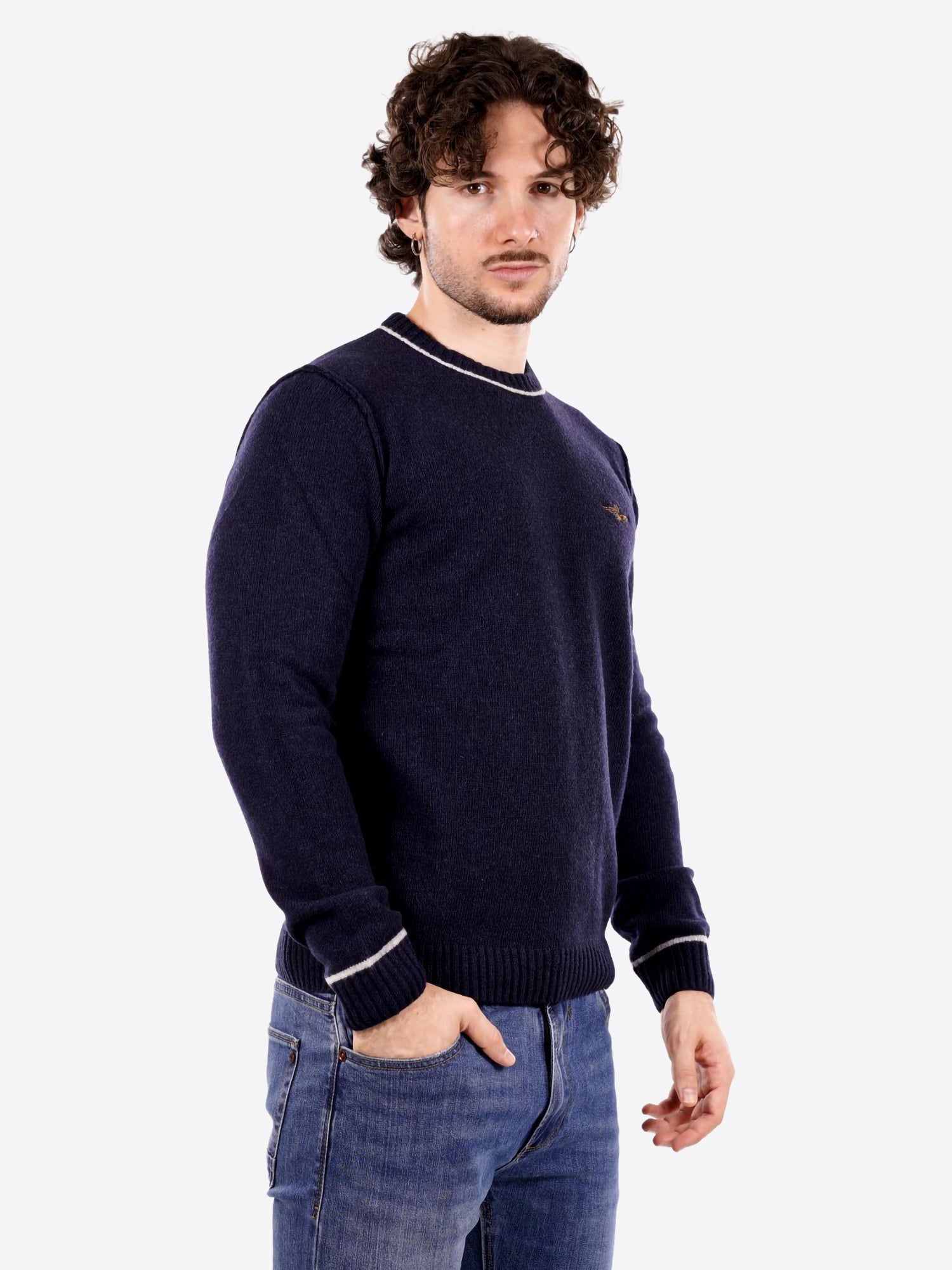 Maglione girocollo AERONAUTICA MILITARE da Uomo - blu MA160808184 BLU
