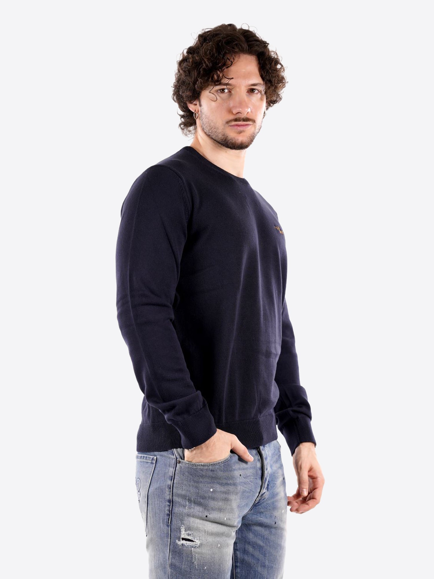 Maglione girocollo AERONAUTICA MILITARE da Uomo - blu MA161108184 BLU