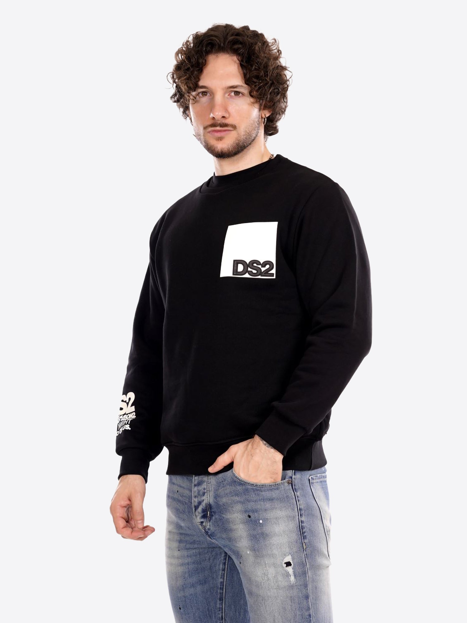Felpa giro DS2 da Uomo - nero FW25209NERO