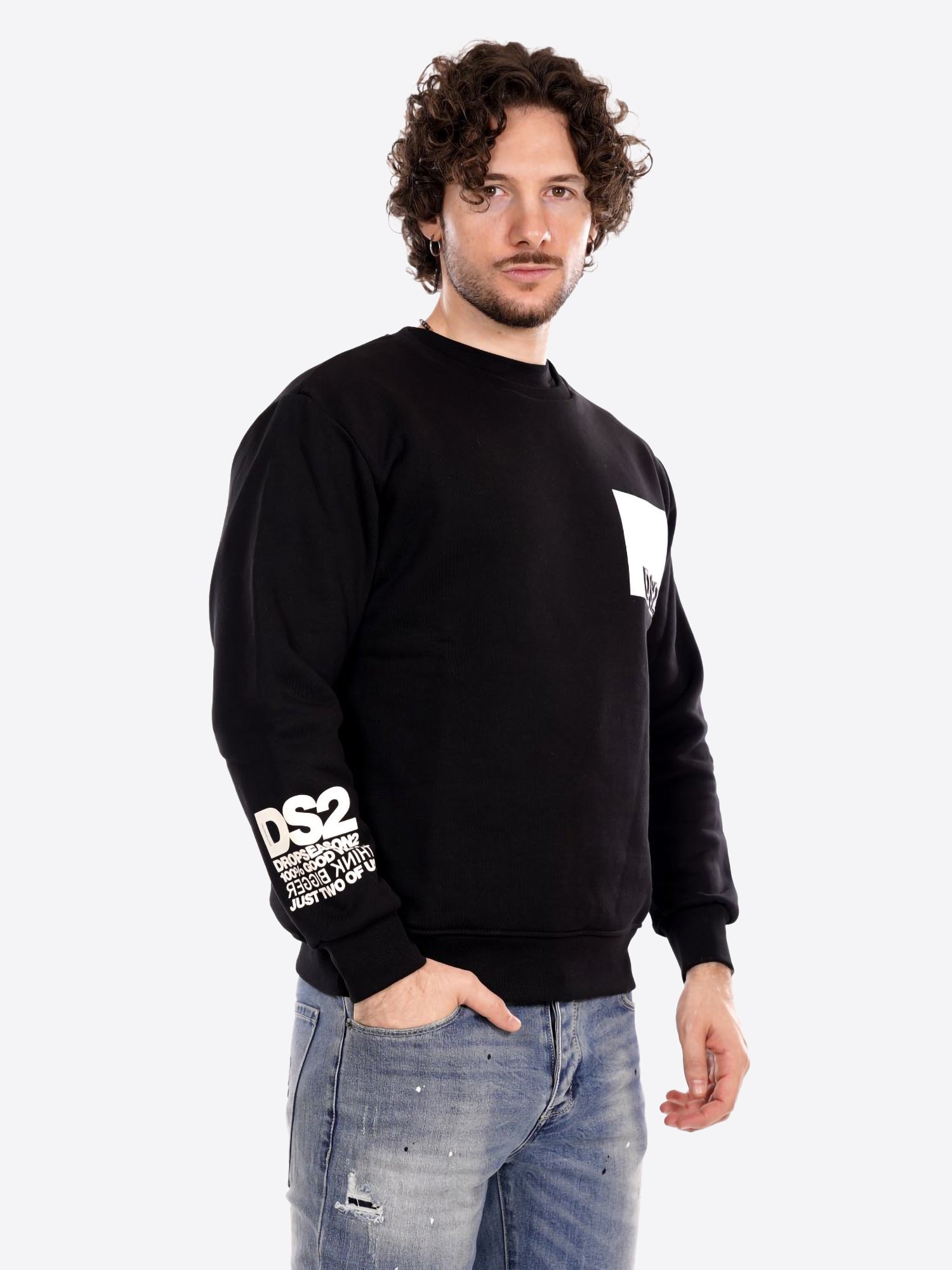 Felpa giro DS2 da Uomo - nero FW25209NERO