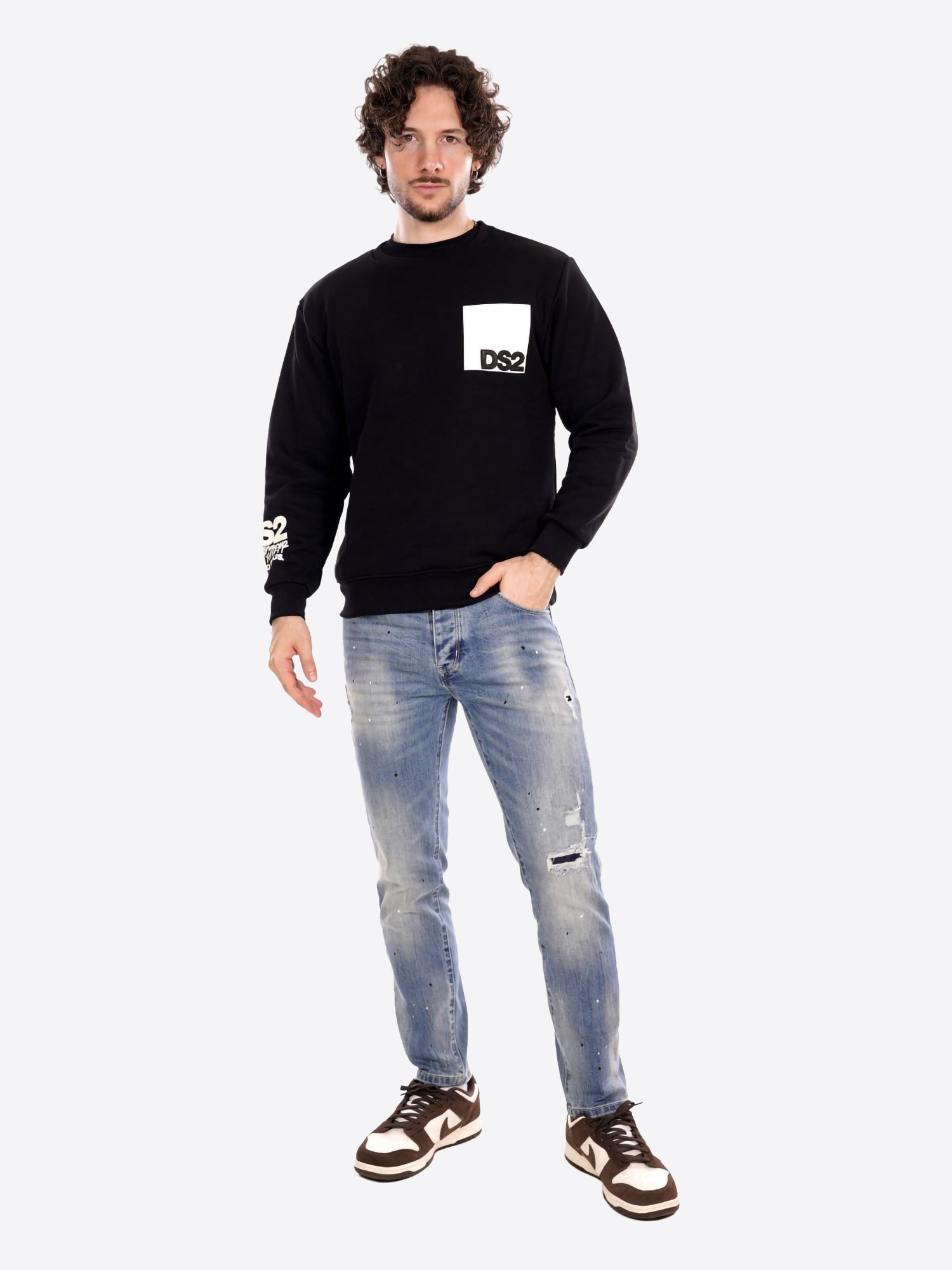 Felpa giro DS2 da Uomo - nero FW25209NERO