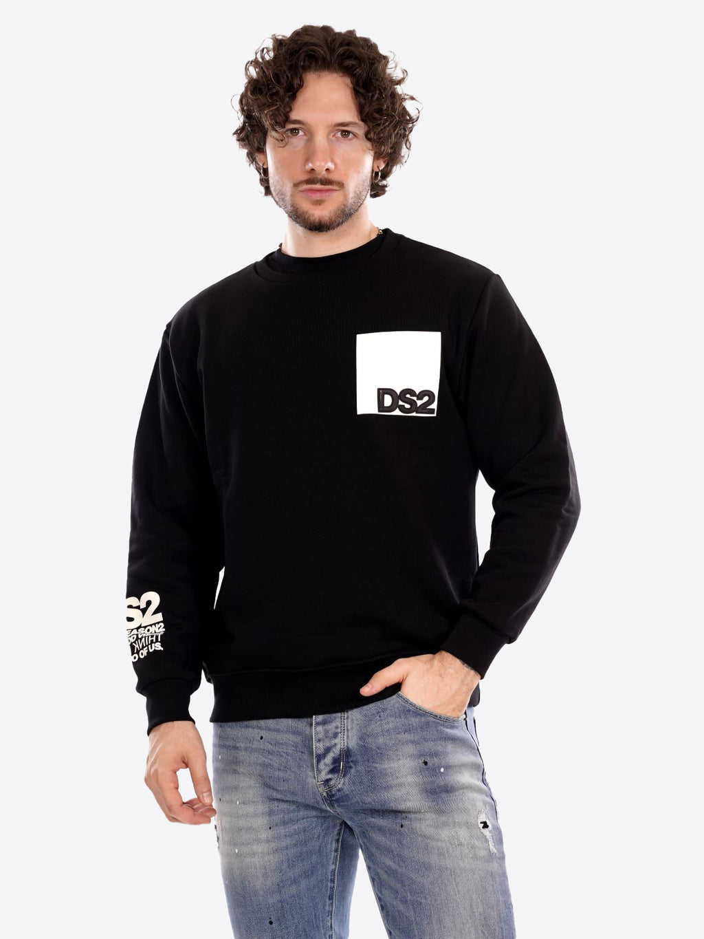 Felpa giro DS2 da Uomo - nero FW25209NERO