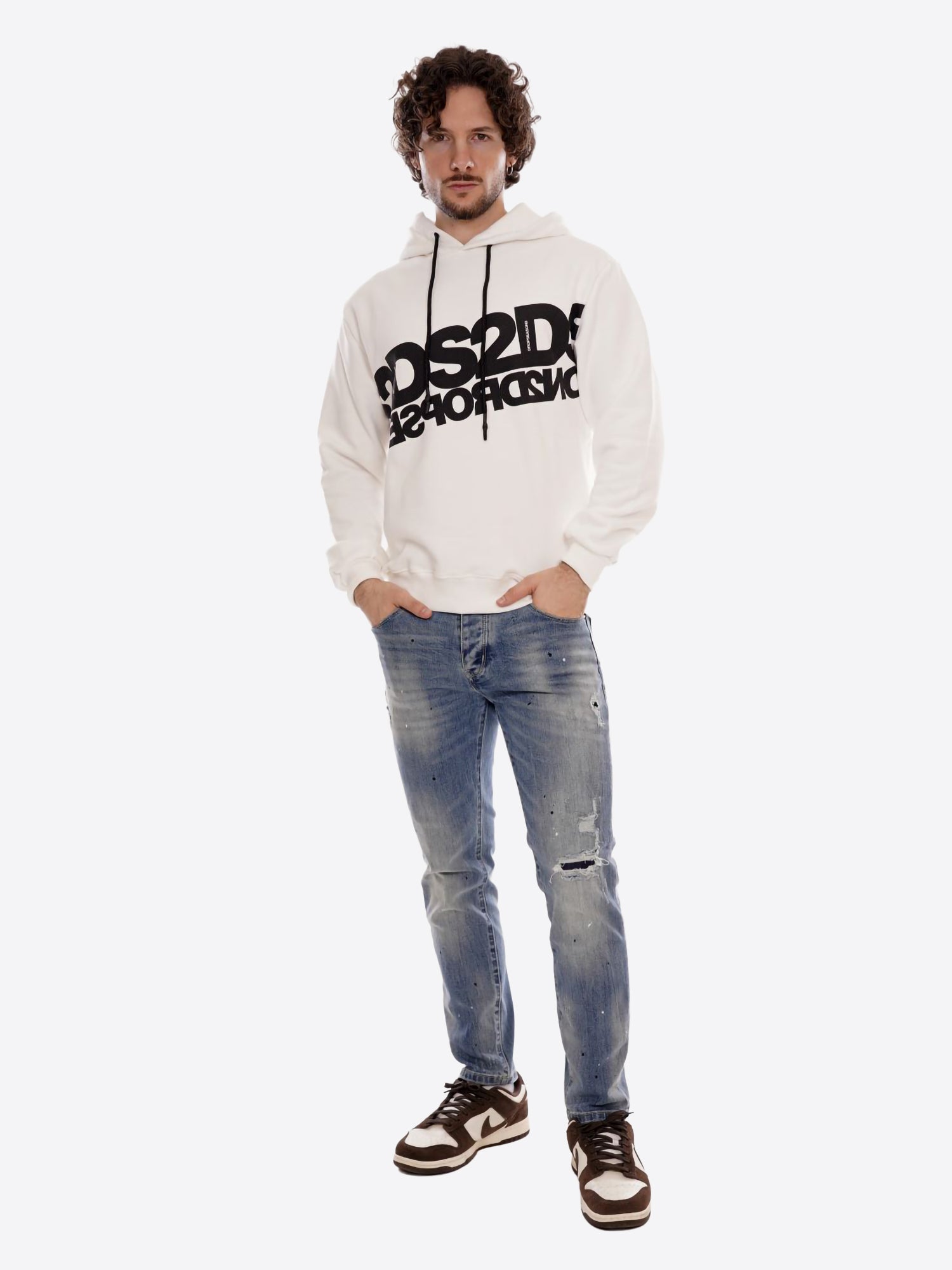Felpa Cappuccio DS2 da Uomo - bianco FW252108BIANCO