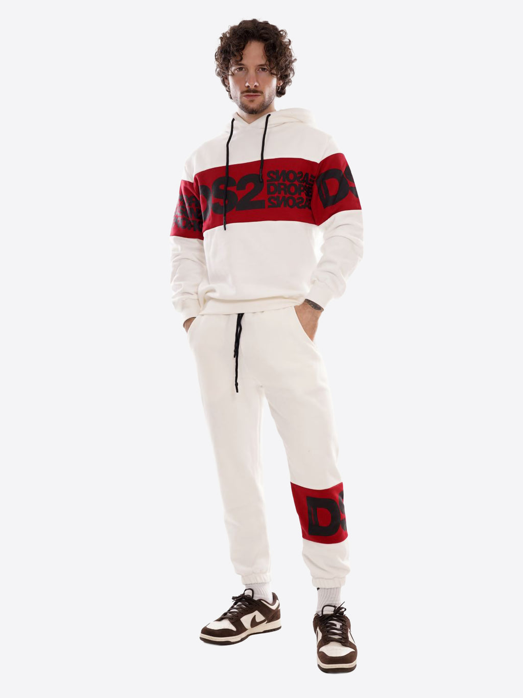 Pantalone Tuta DS2 da Uomo - bianco FW25217BIANCOROSSO