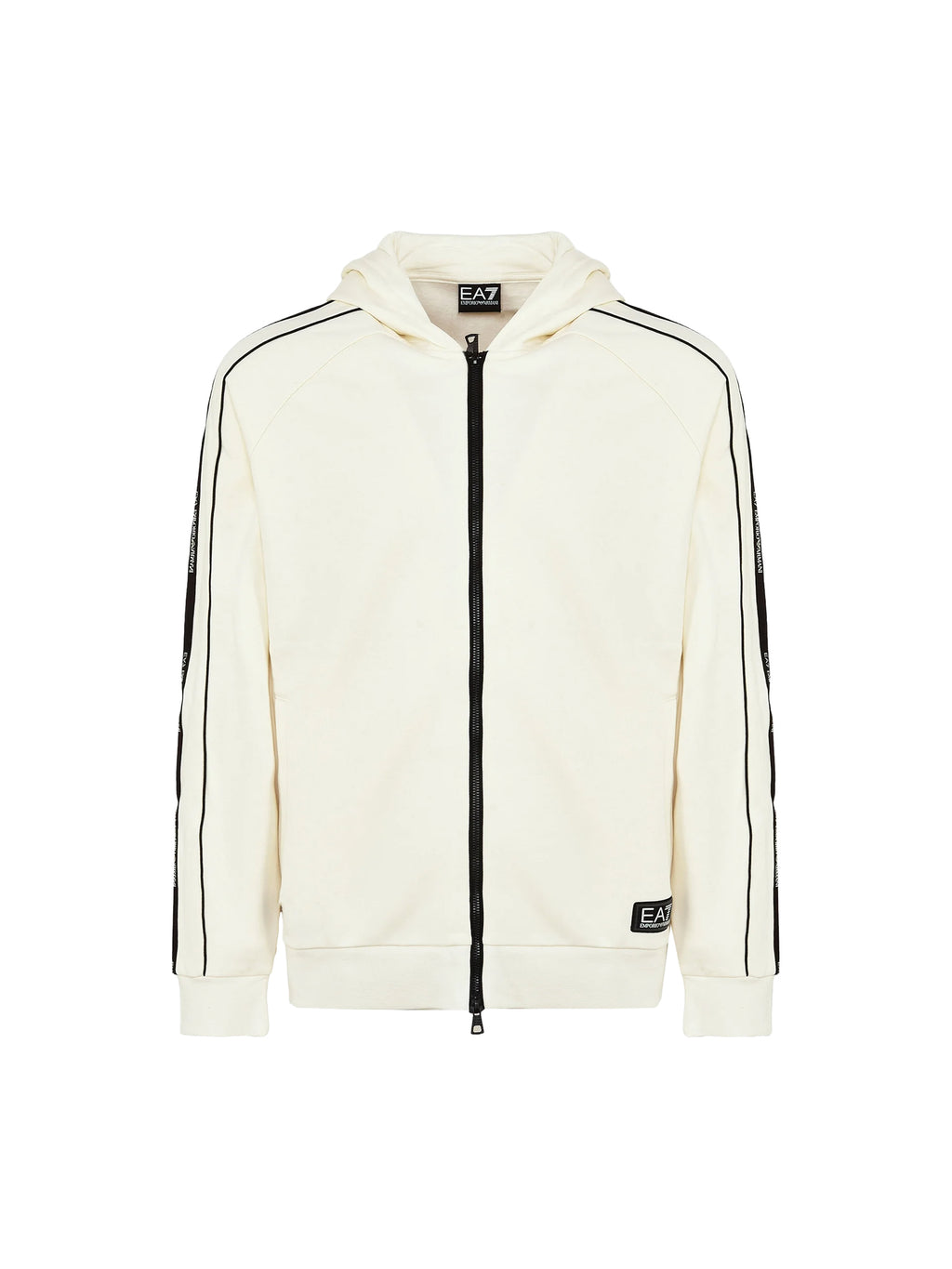 Felpa full zip cappuccio EA7 da Uomo - bianco 7M000973U1105 PANNA