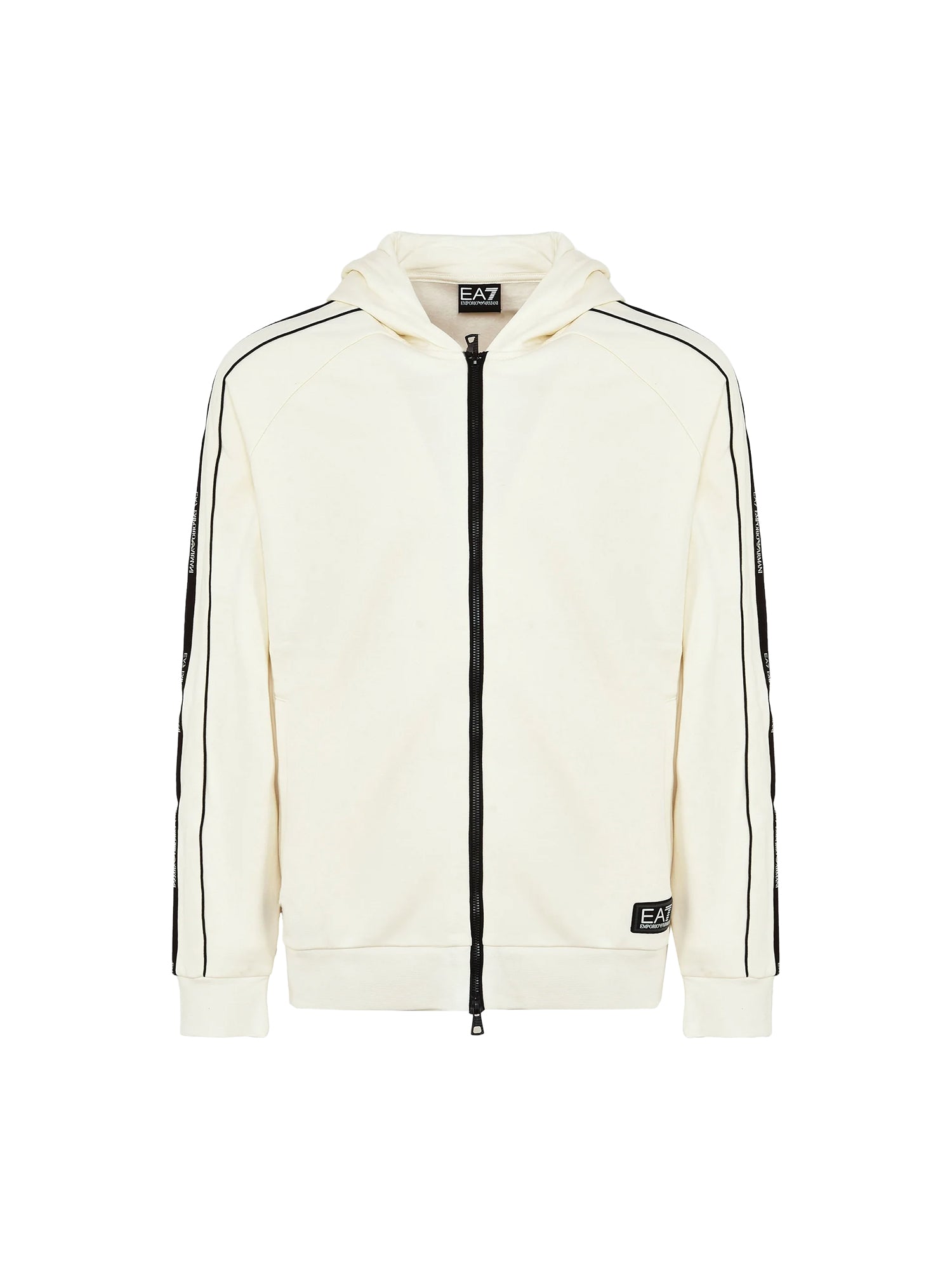 Felpa full zip cappuccio EA7 da Uomo - bianco 7M000973U1105 PANNA