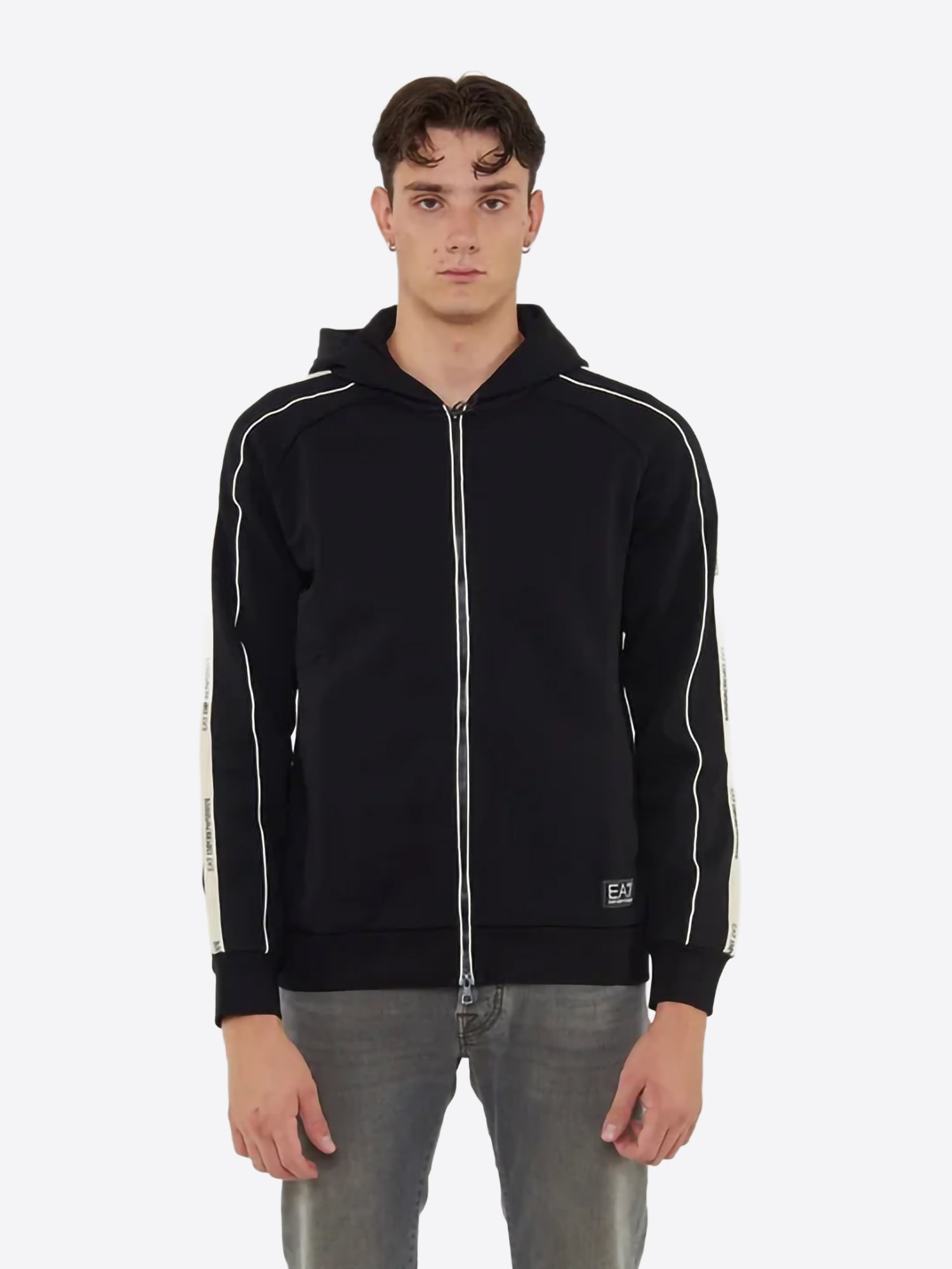 Felpa full zip cappuccio EA7 da Uomo - nero 7M000973UC001 NERO