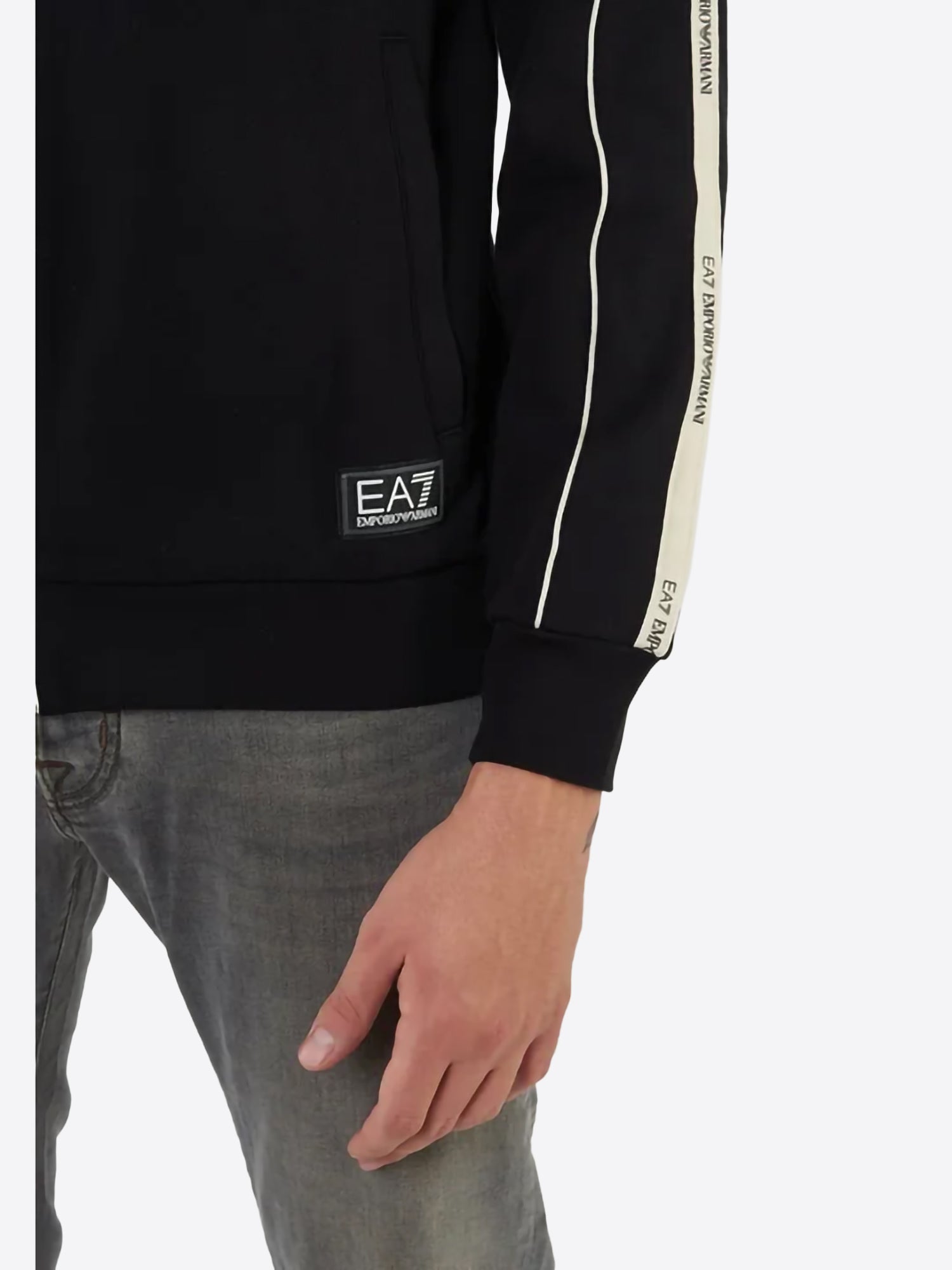 Felpa full zip cappuccio EA7 da Uomo - nero 7M000973UC001 NERO