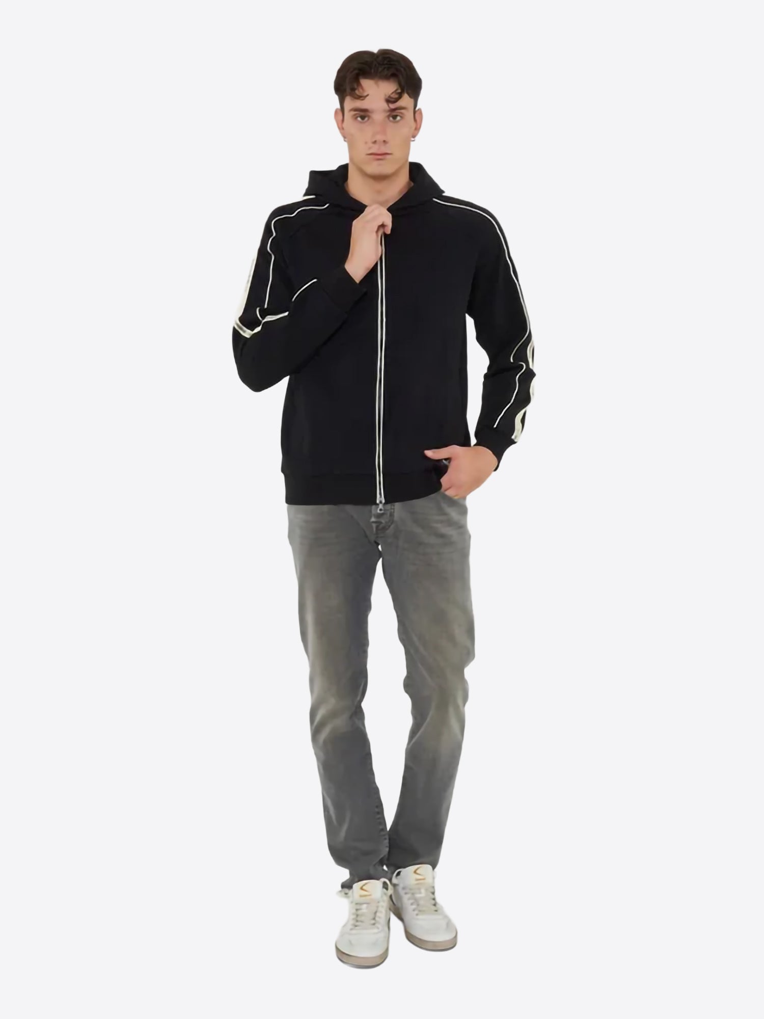 Felpa full zip cappuccio EA7 da Uomo - nero 7M000973UC001 NERO
