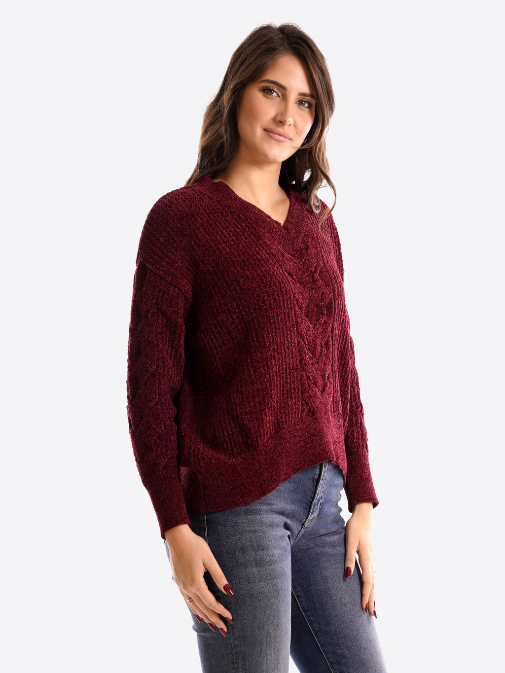 Maglia FRESH FLOWER da Donna - rosso FF718BORDEAUX