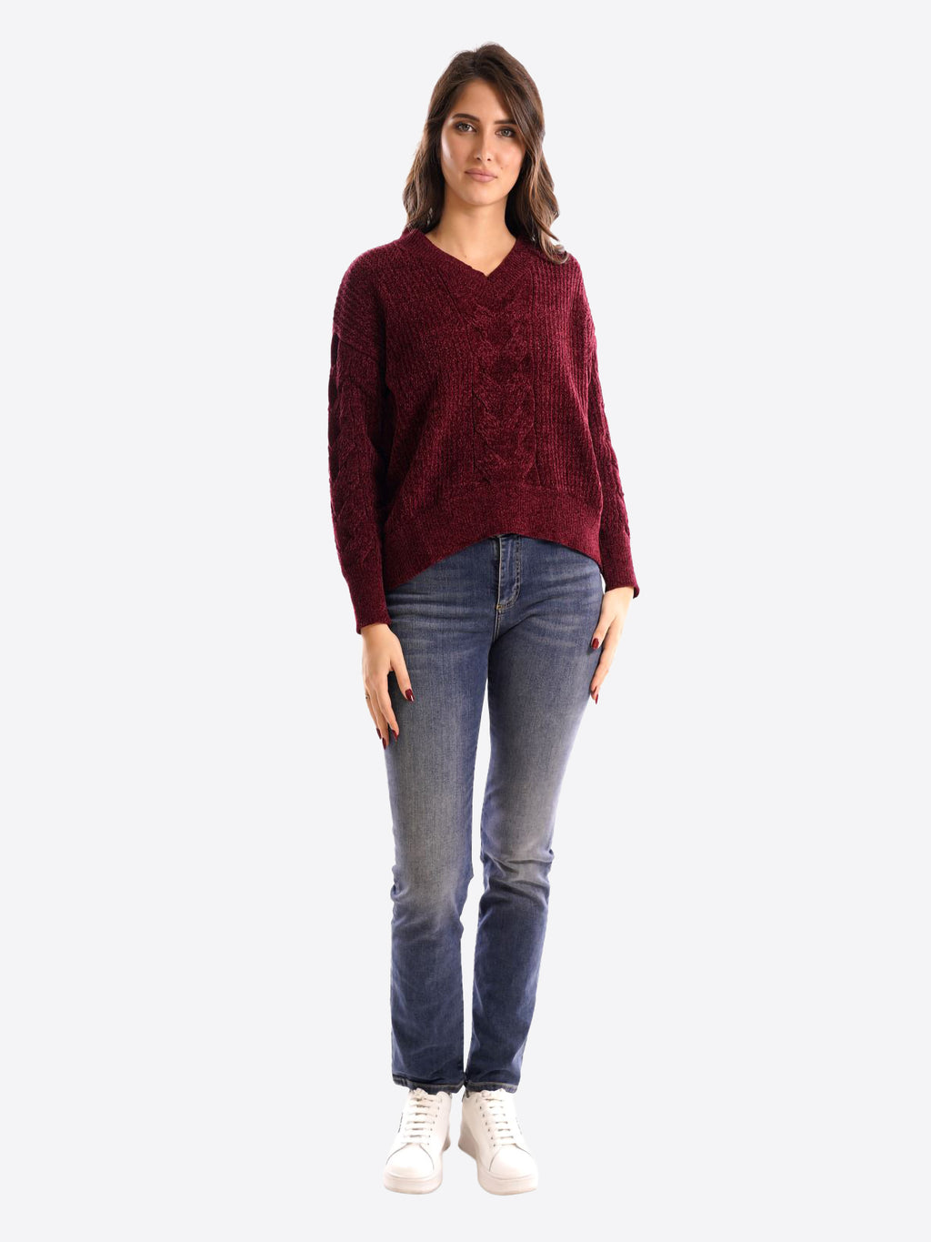 Maglia FRESH FLOWER da Donna - rosso FF718BORDEAUX
