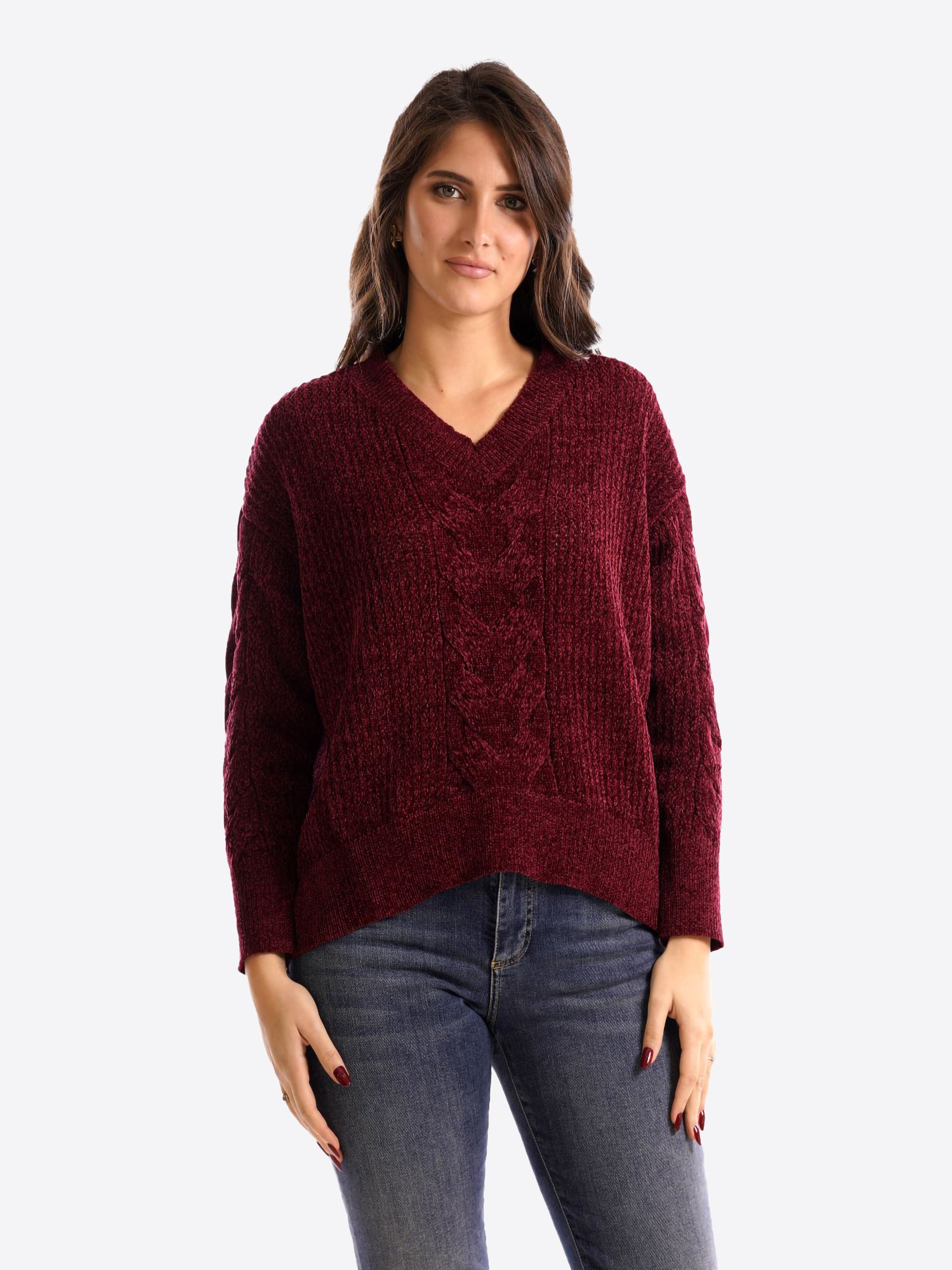 Maglia FRESH FLOWER da Donna - rosso FF718BORDEAUX