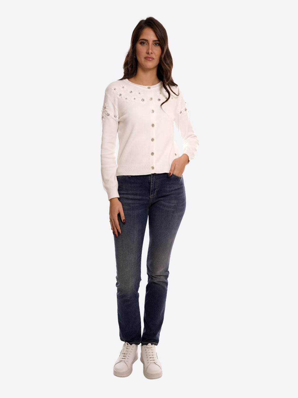 Cardigan FRESH FLOWER da Donna - bianco FF738PANNA