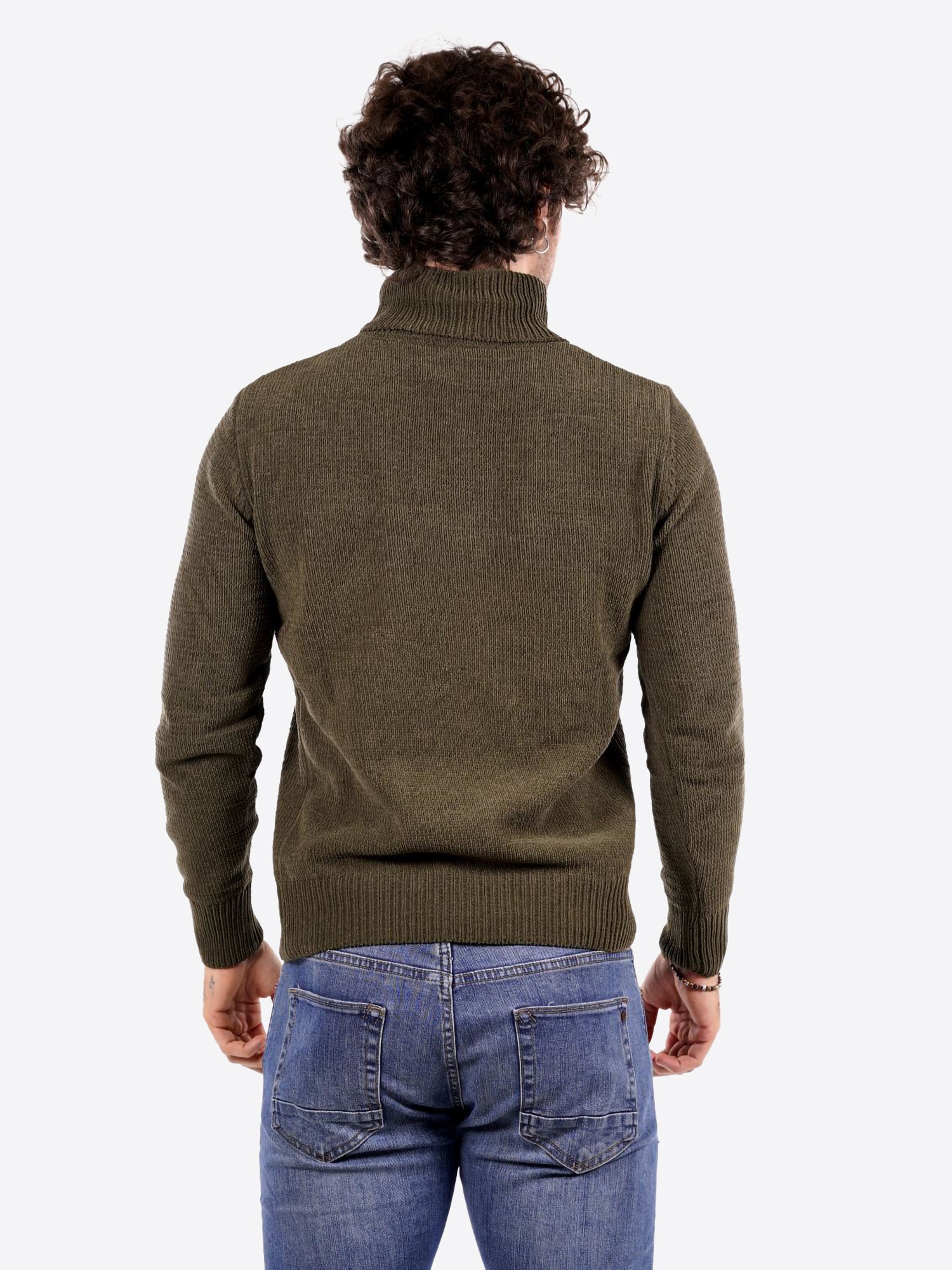 Maglione GIANNI LUPO da Uomo - verde GL536-F25MILITARY