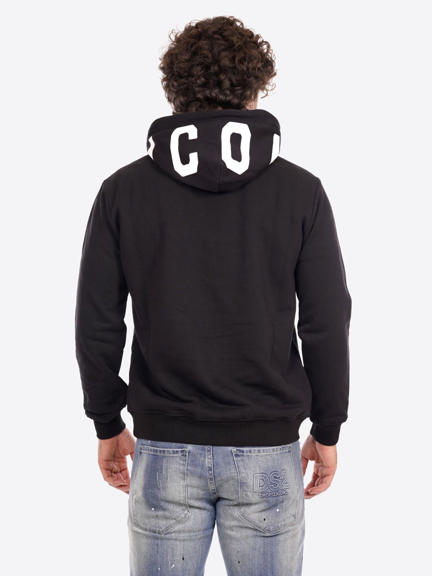 Felpa Cappuccio ICON da Uomo - nero ICUF2W6F008NEROBIANCO