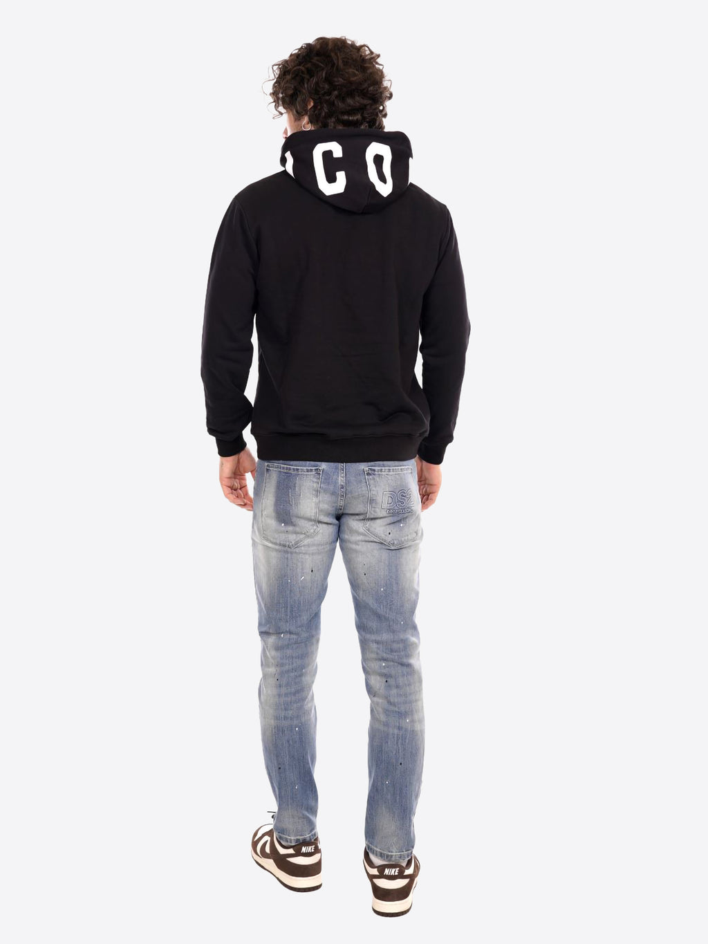 Felpa Cappuccio ICON da Uomo - nero ICUF2W6F008NEROBIANCO
