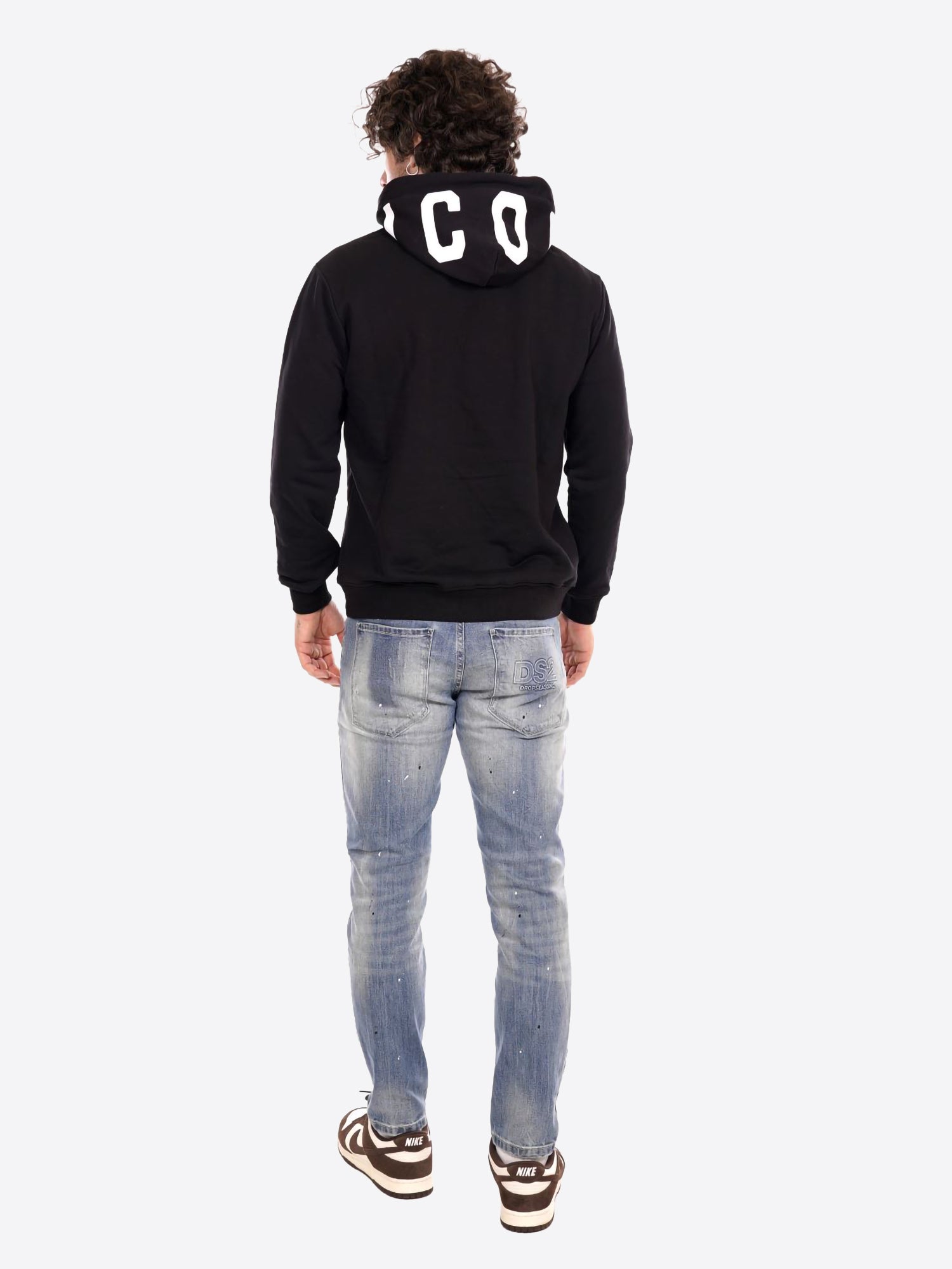 Felpa Cappuccio ICON da Uomo - nero ICUF2W6F008NEROBIANCO