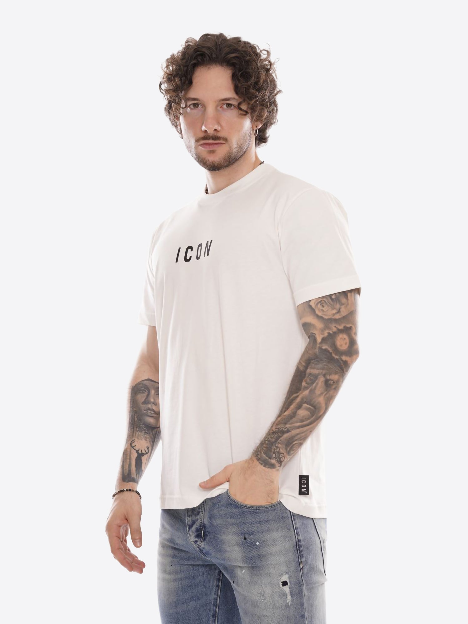 T-shirt ICON da Uomo - bianco ICUF2W6T002PANNA