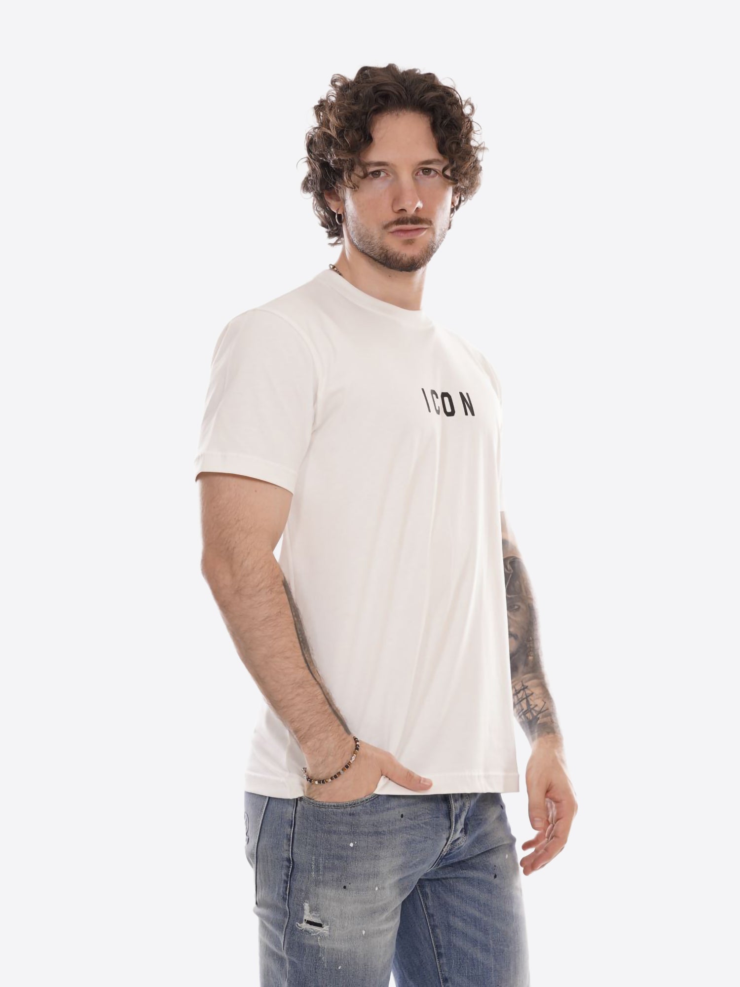 T-shirt ICON da Uomo - bianco ICUF2W6T002PANNA