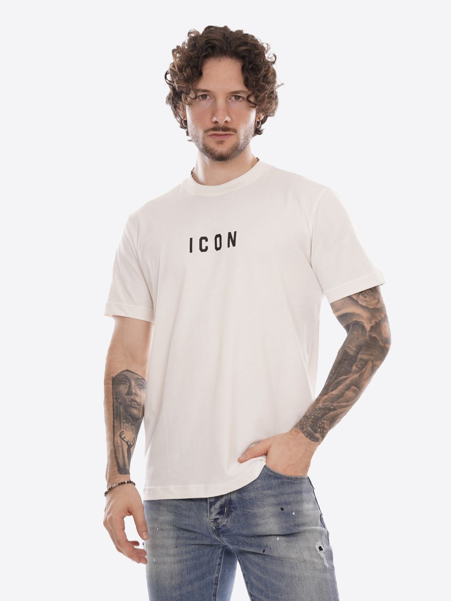 T-shirt ICON da Uomo - bianco ICUF2W6T002PANNA