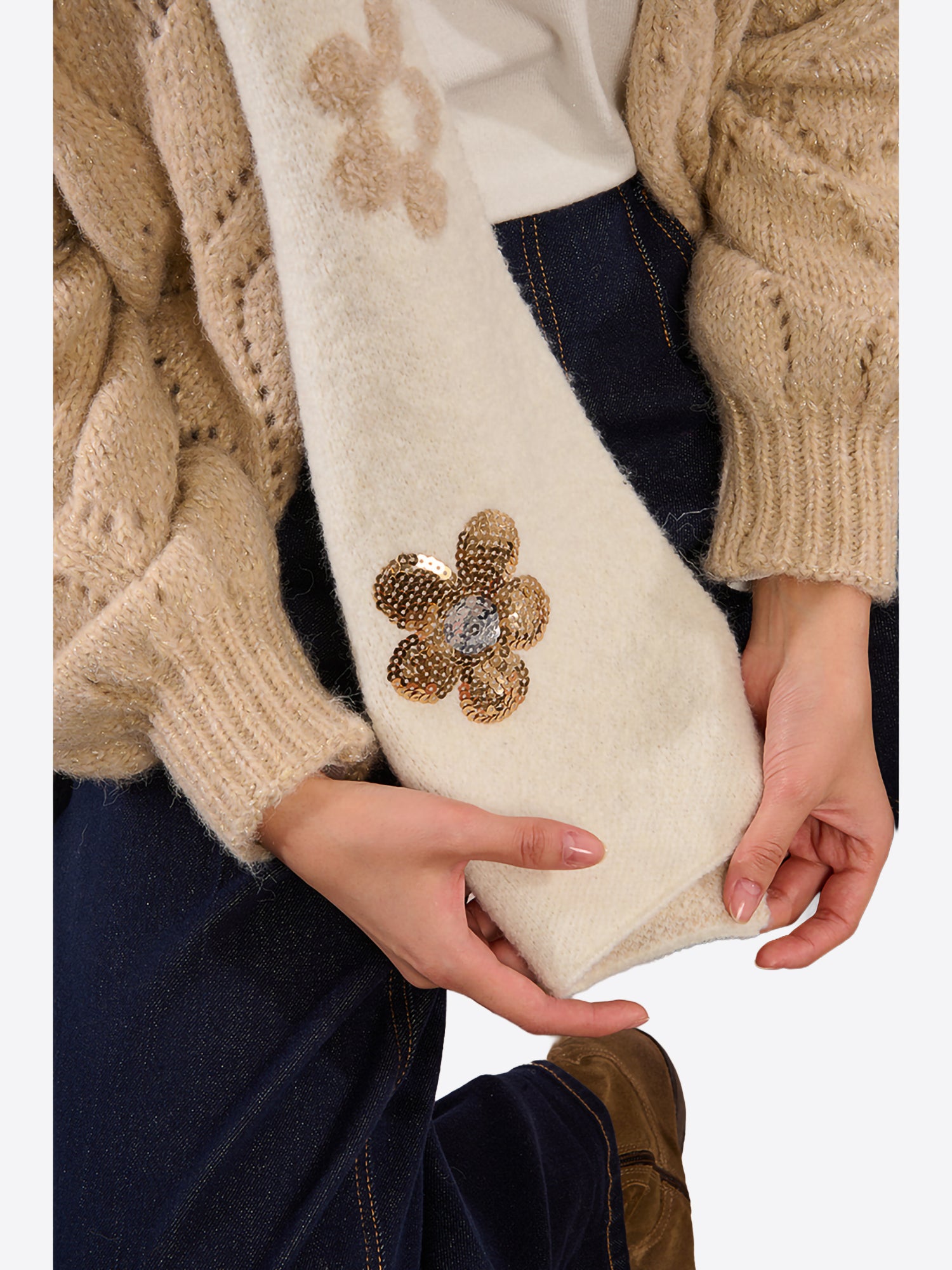 Sciarpa MOLLY BRACKEN da Donna - bianco B311PANNA