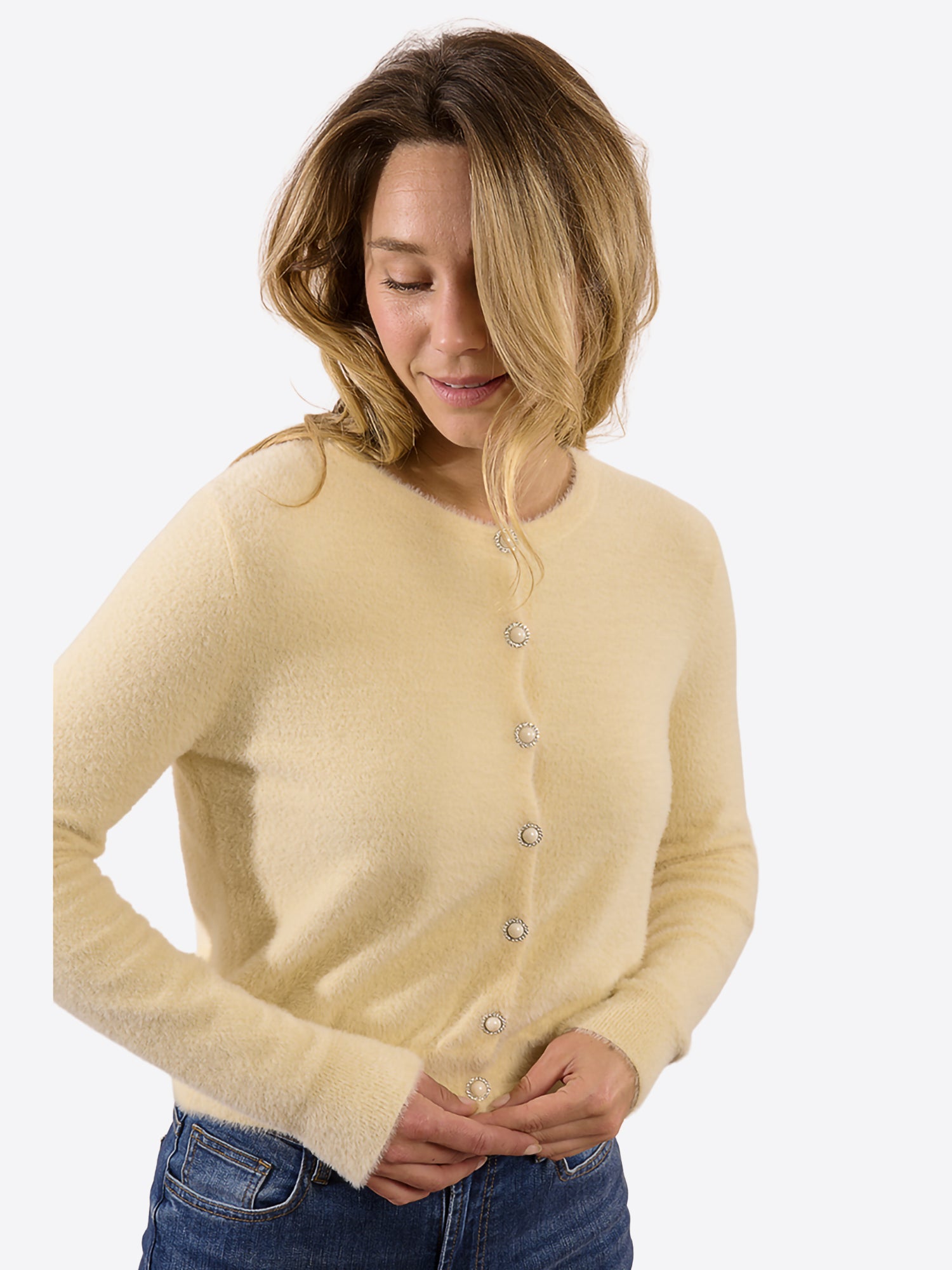 Cardigan MOLLY BRACKEN da Donna - bianco LA1825PANNA