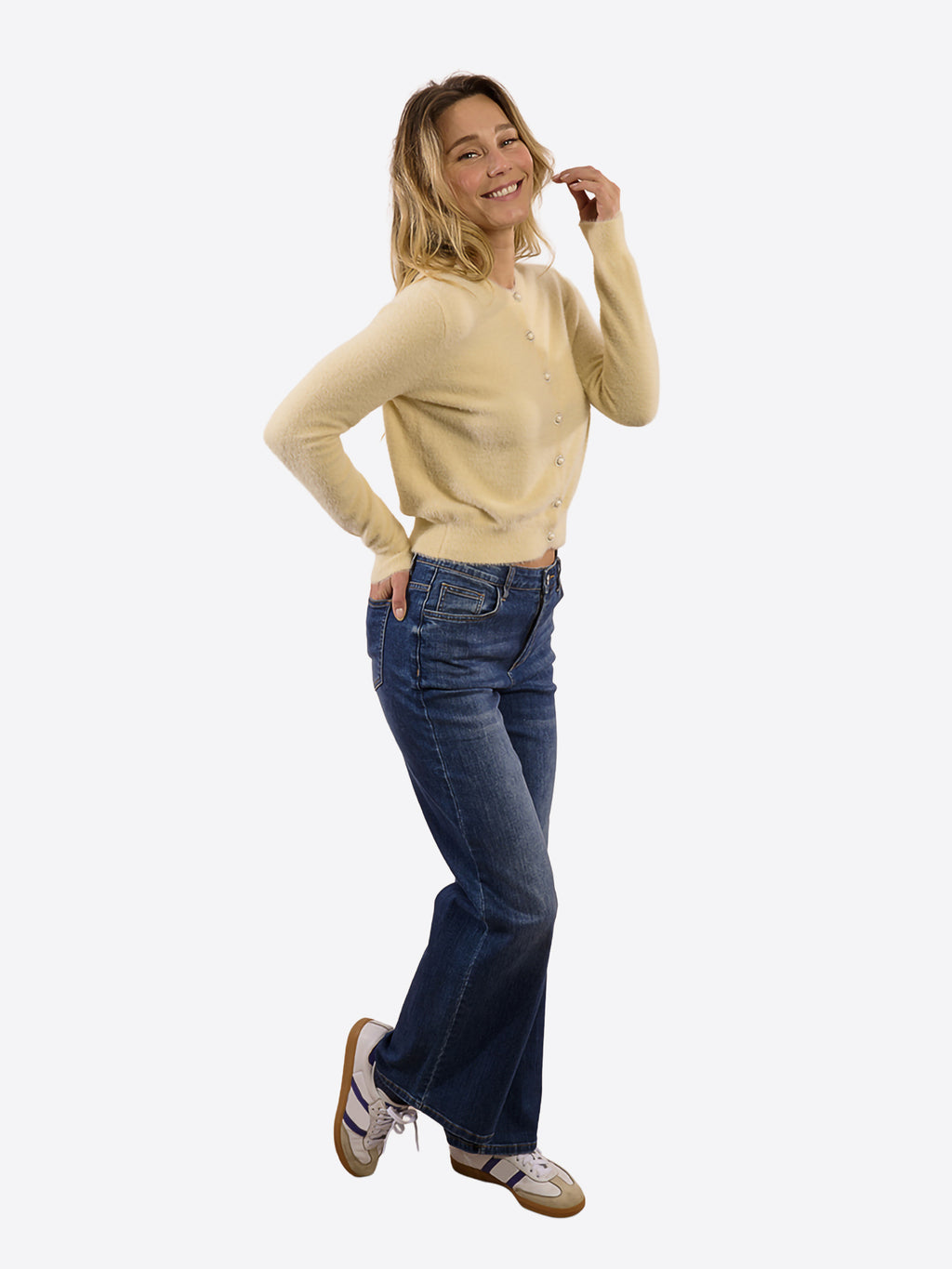 Cardigan MOLLY BRACKEN da Donna - bianco LA1825PANNA
