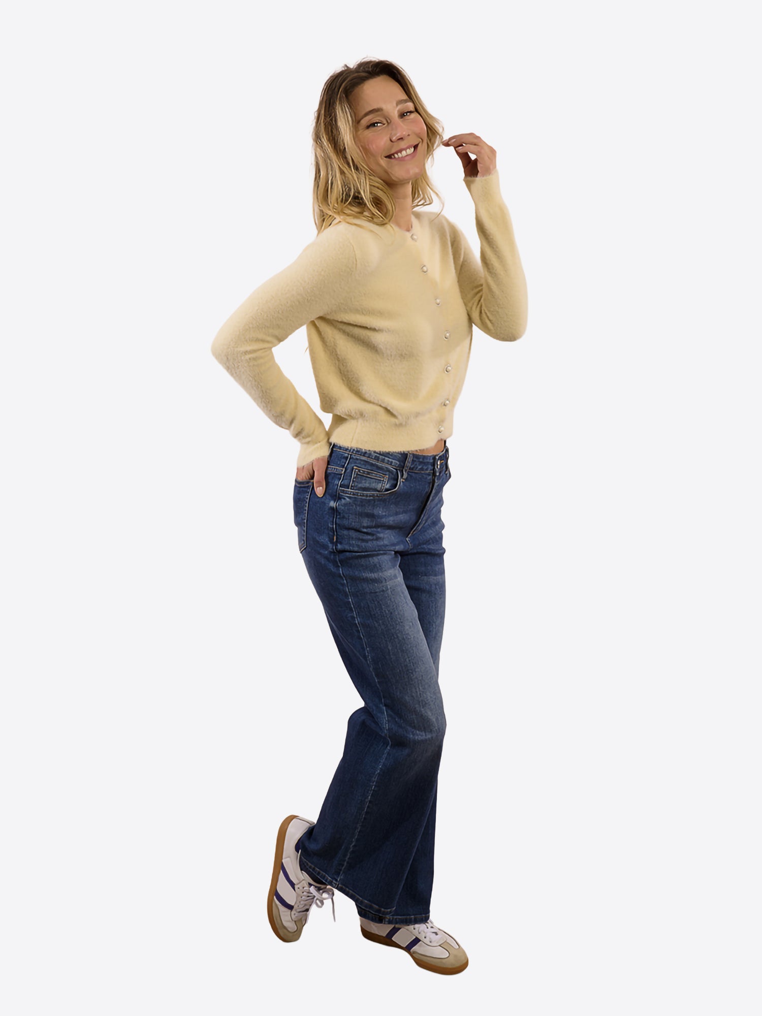 Cardigan MOLLY BRACKEN da Donna - bianco LA1825PANNA