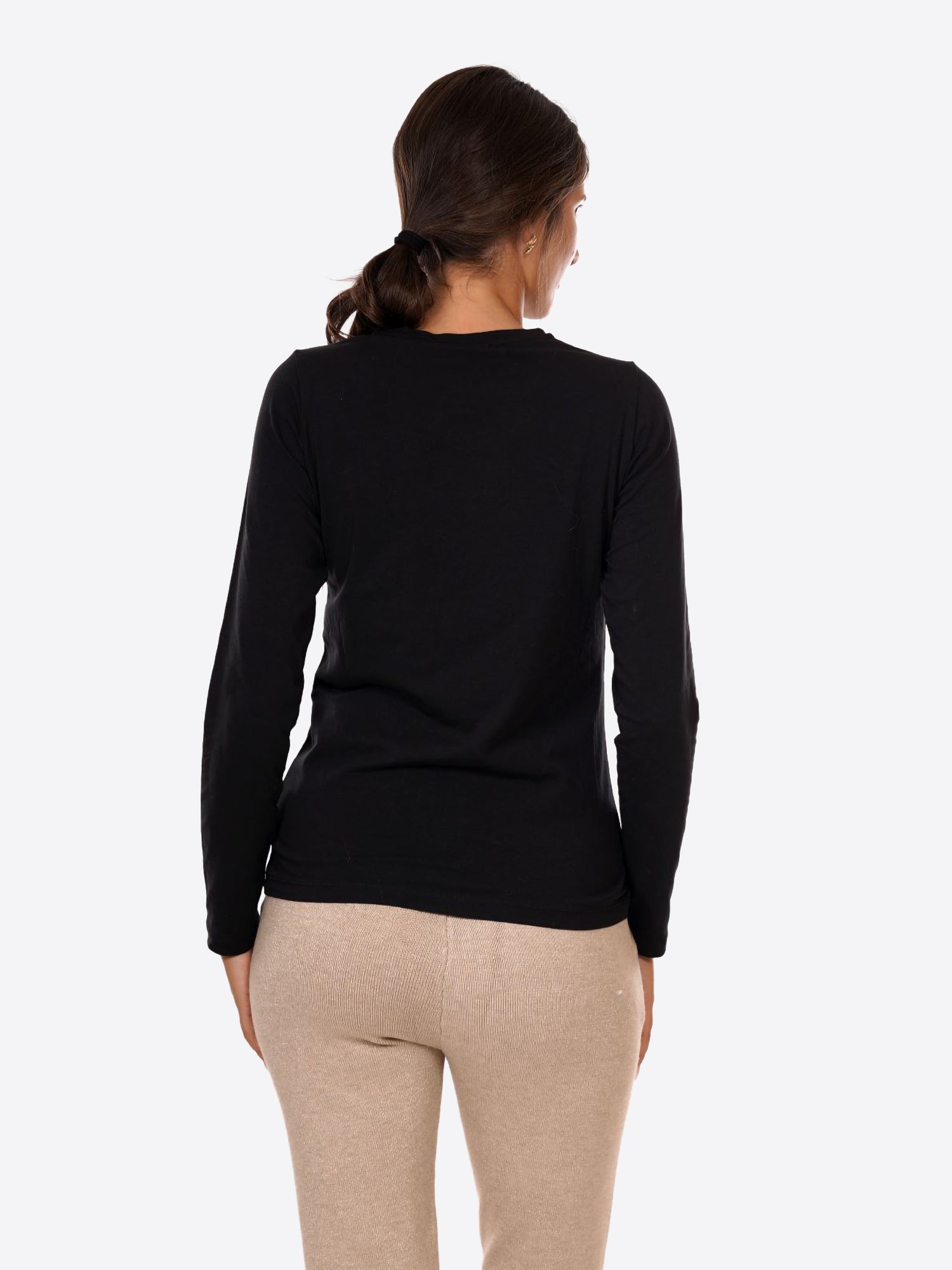 Long-shirt YES-ZEE da Donna - nero T034S700801