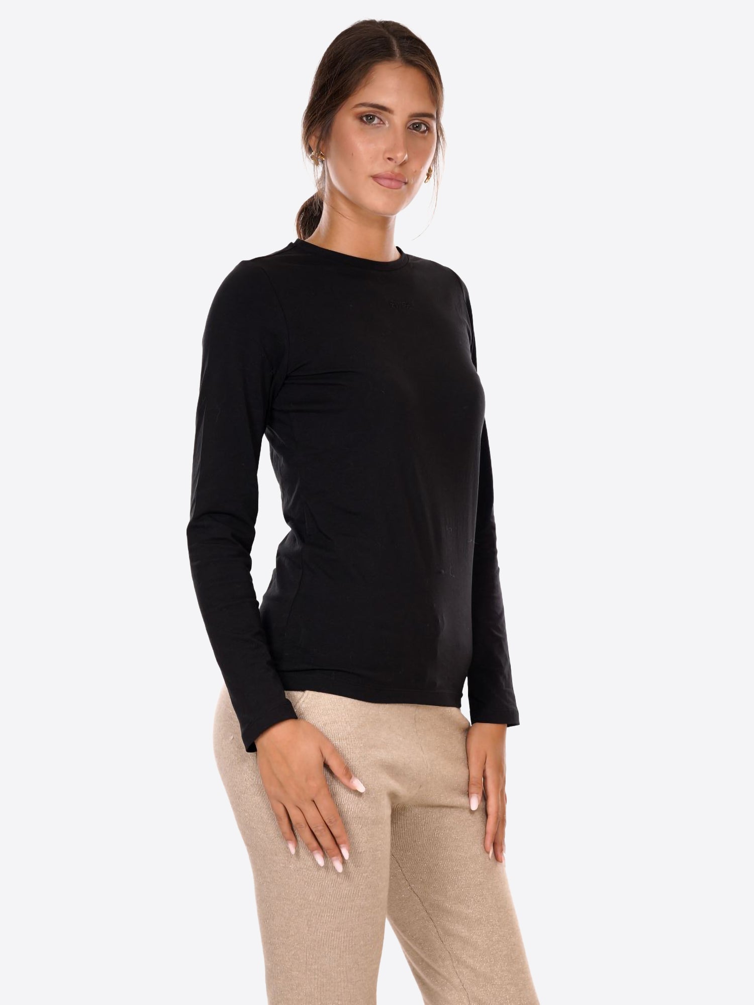 Long-shirt YES-ZEE da Donna - nero T034S700801