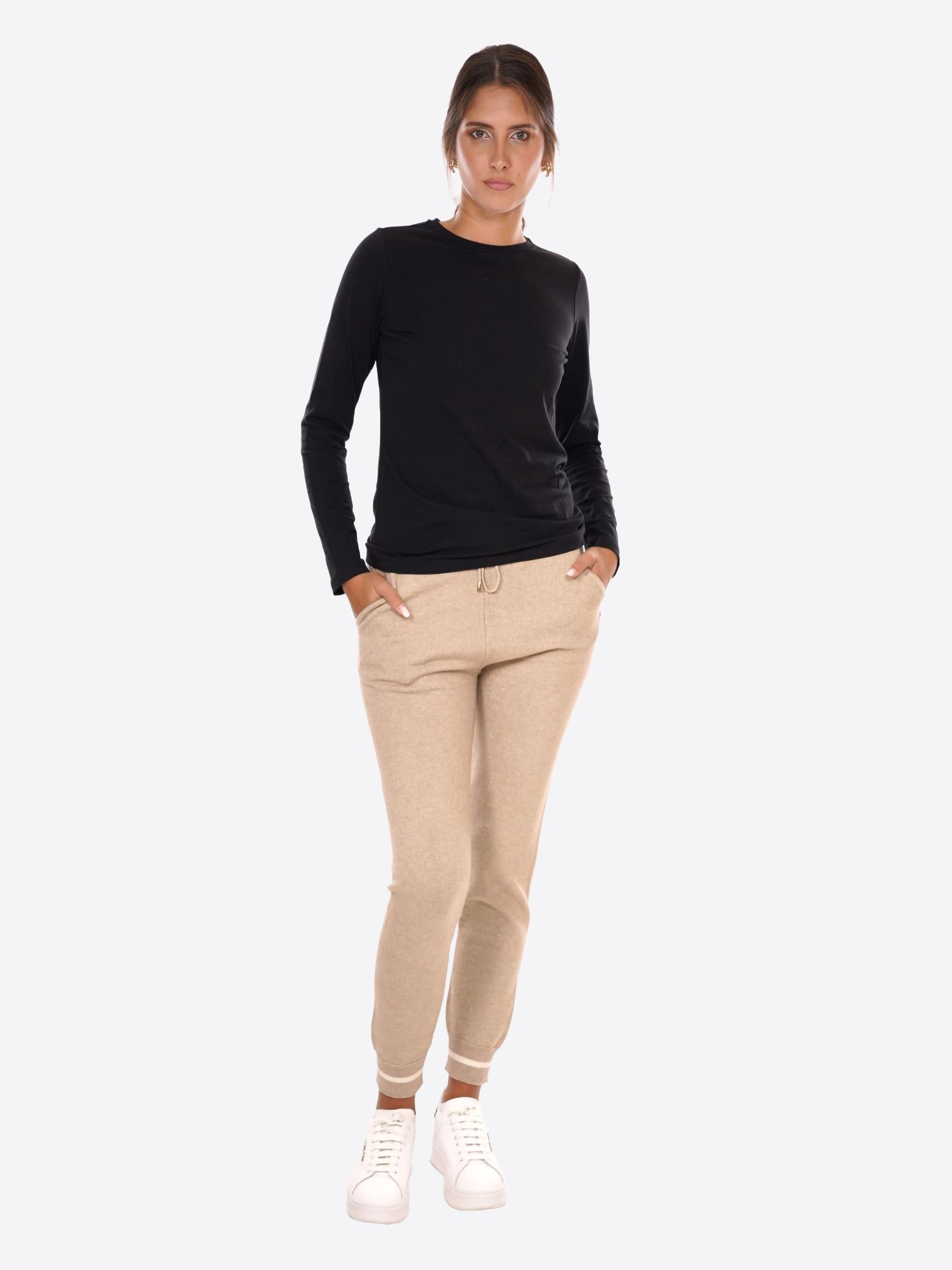 Long-shirt YES-ZEE da Donna - nero T034S700801