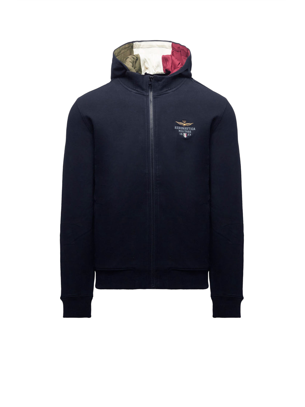 Felpa full zip cappuccio AERONAUTICA MILITARE da Uomo - blu FE209708184 BLU