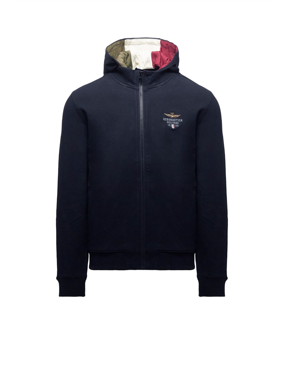Felpa full zip cappuccio AERONAUTICA MILITARE da Uomo - blu FE209708184 BLU