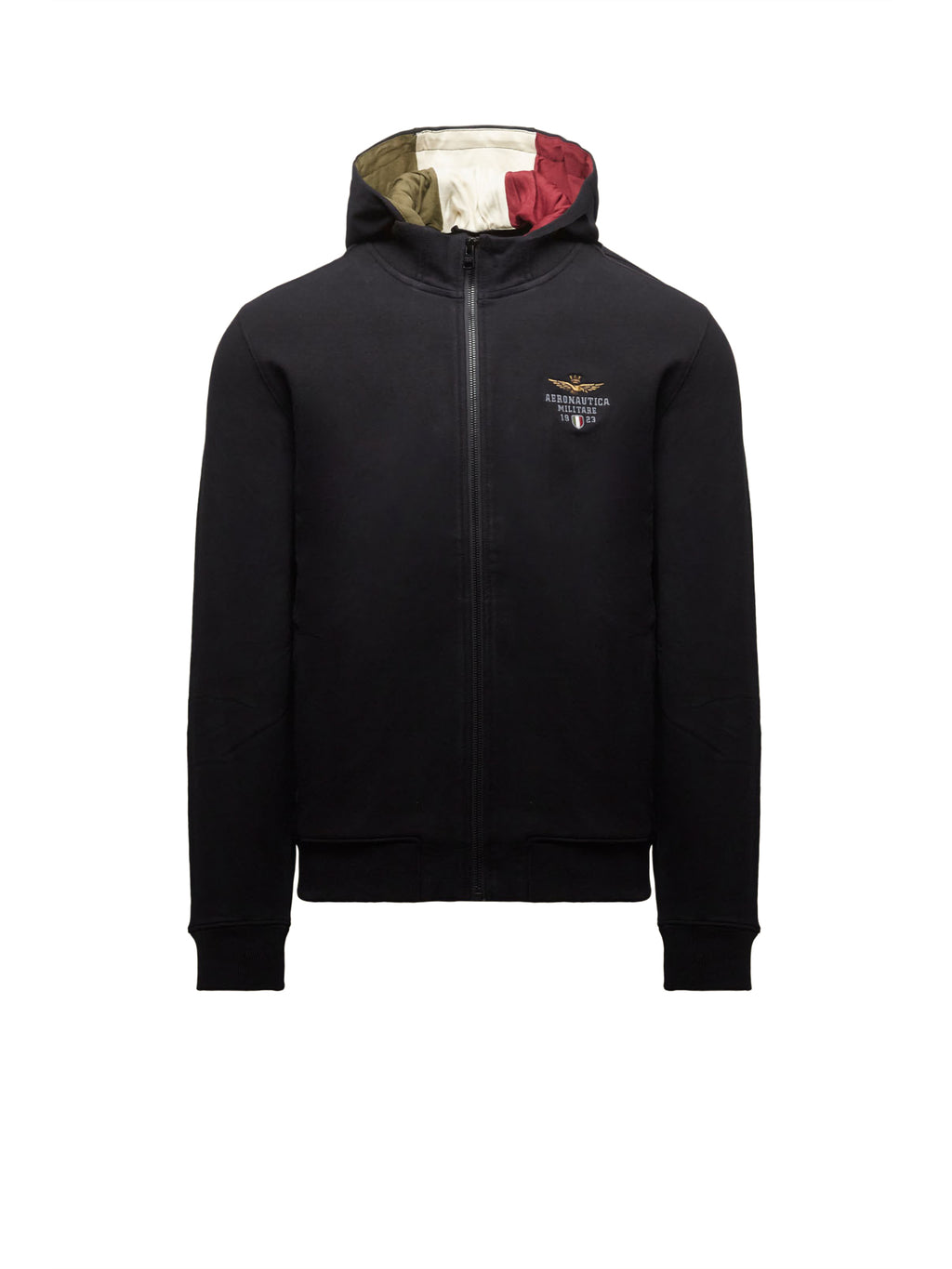Felpa full zip cappuccio AERONAUTICA MILITARE da Uomo - nero FE209734300 NERO