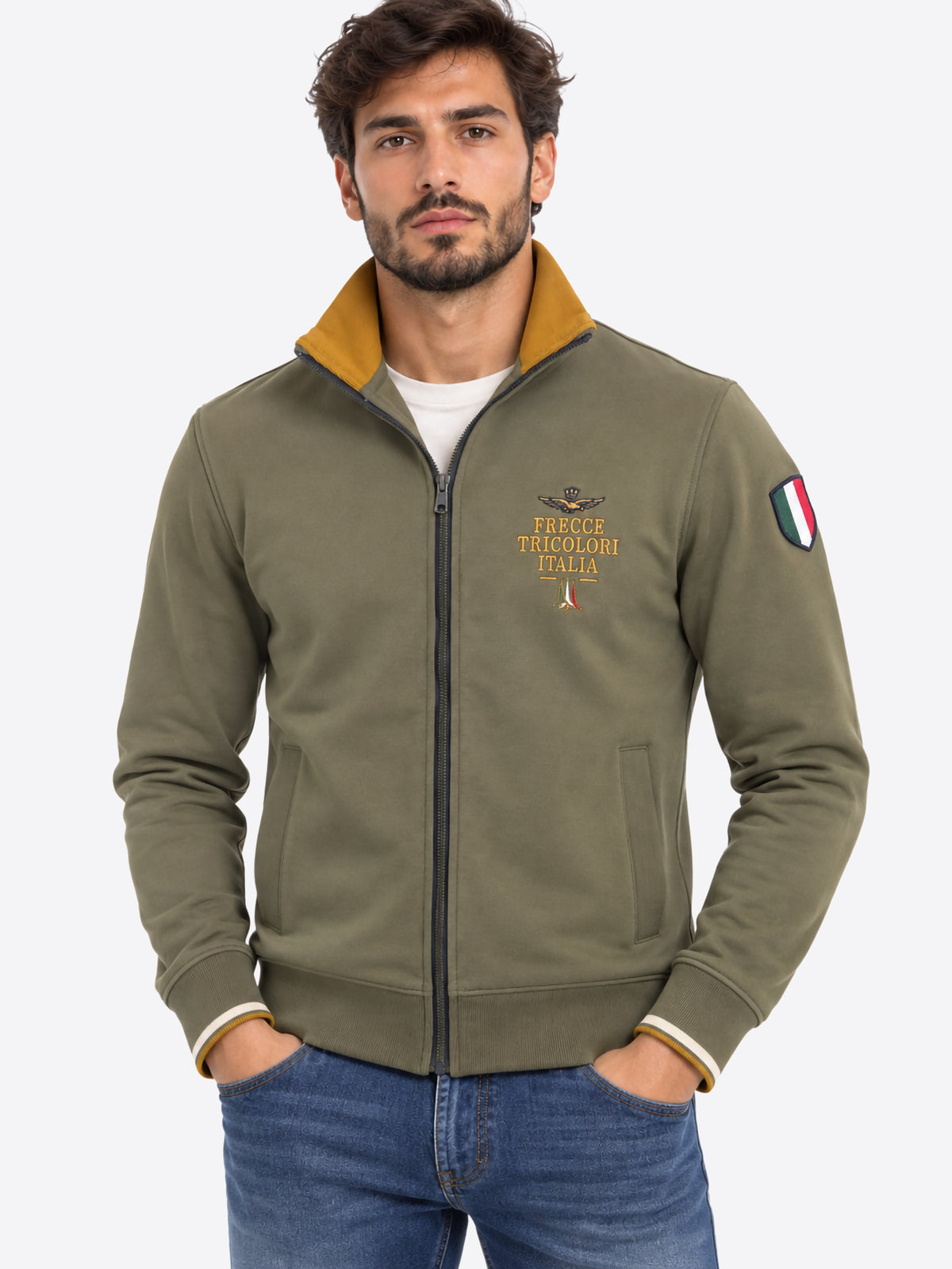 Felpa Full Zip AERONAUTICA MILITARE da Uomo - FE213507309 VERDE