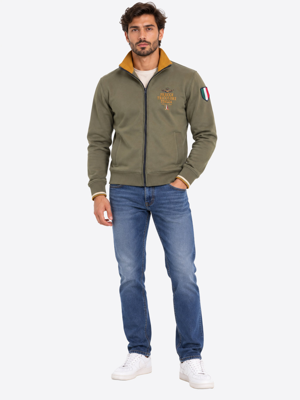 Felpa Full Zip AERONAUTICA MILITARE da Uomo - FE213507309 VERDE