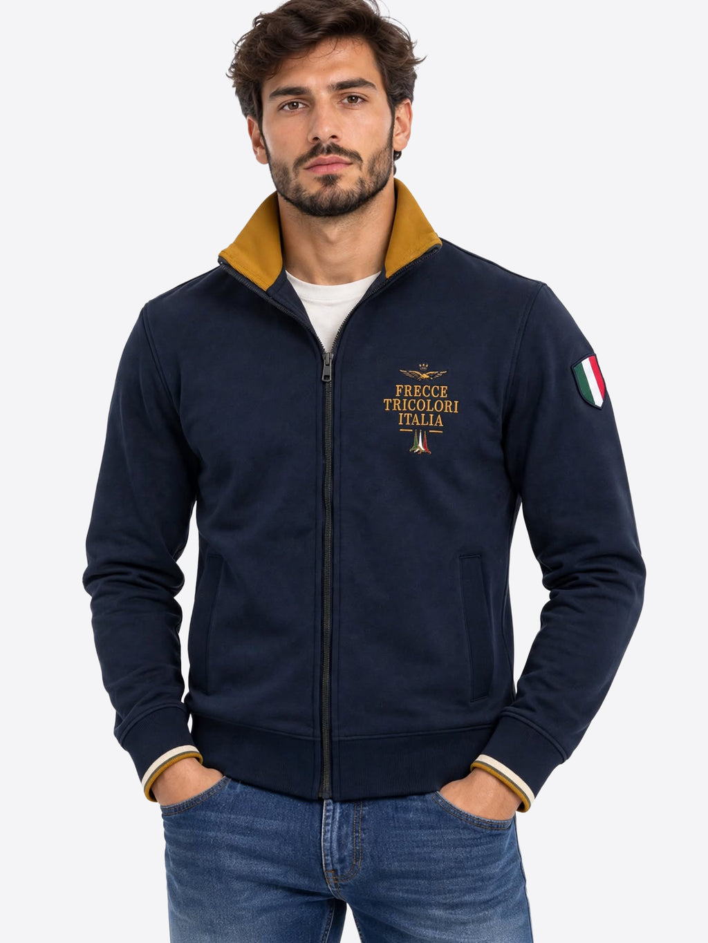 Felpa Full Zip AERONAUTICA MILITARE da Uomo - FE213508184 BLU