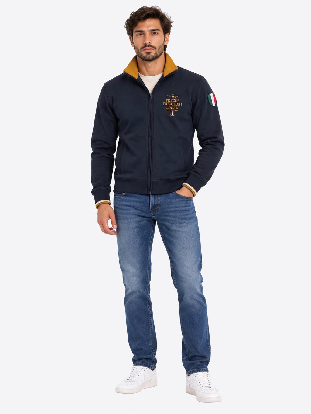 Felpa Full Zip AERONAUTICA MILITARE da Uomo - FE213508184 BLU